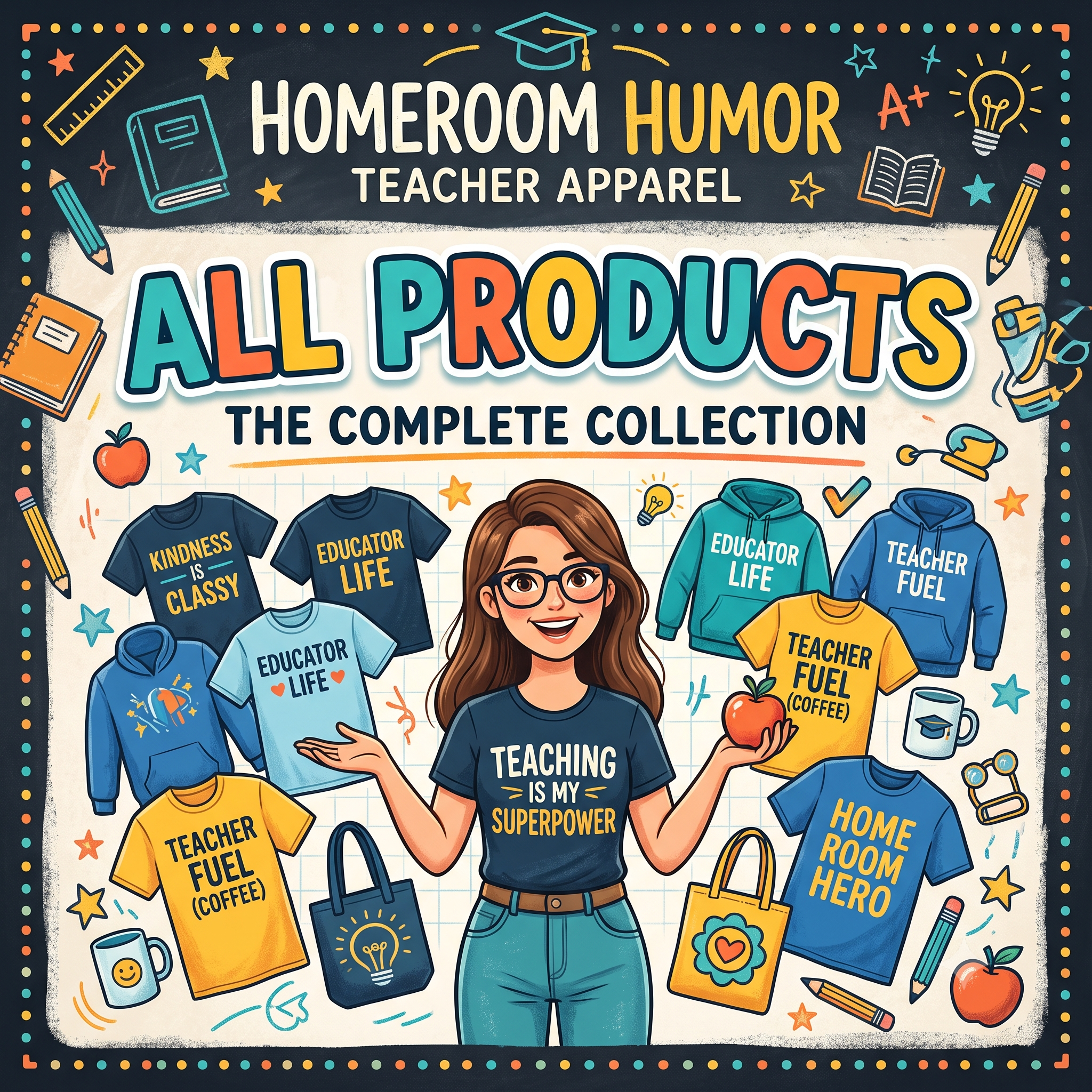All Products Collection Cover for Homeroom Humor Teacher Apparel