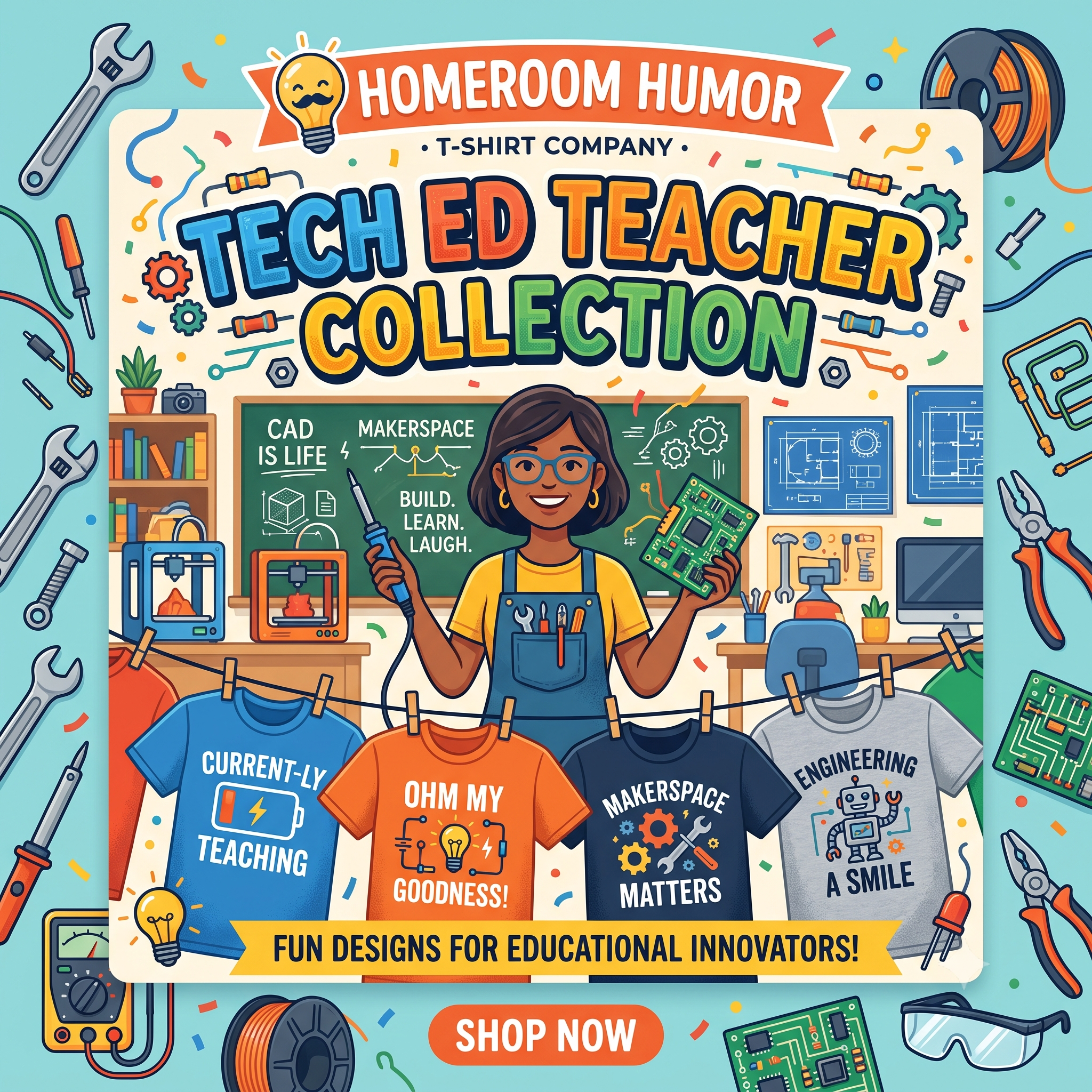 Tech Ed Teacher Collection Cover, Tech Ed Teacher in the classroom.