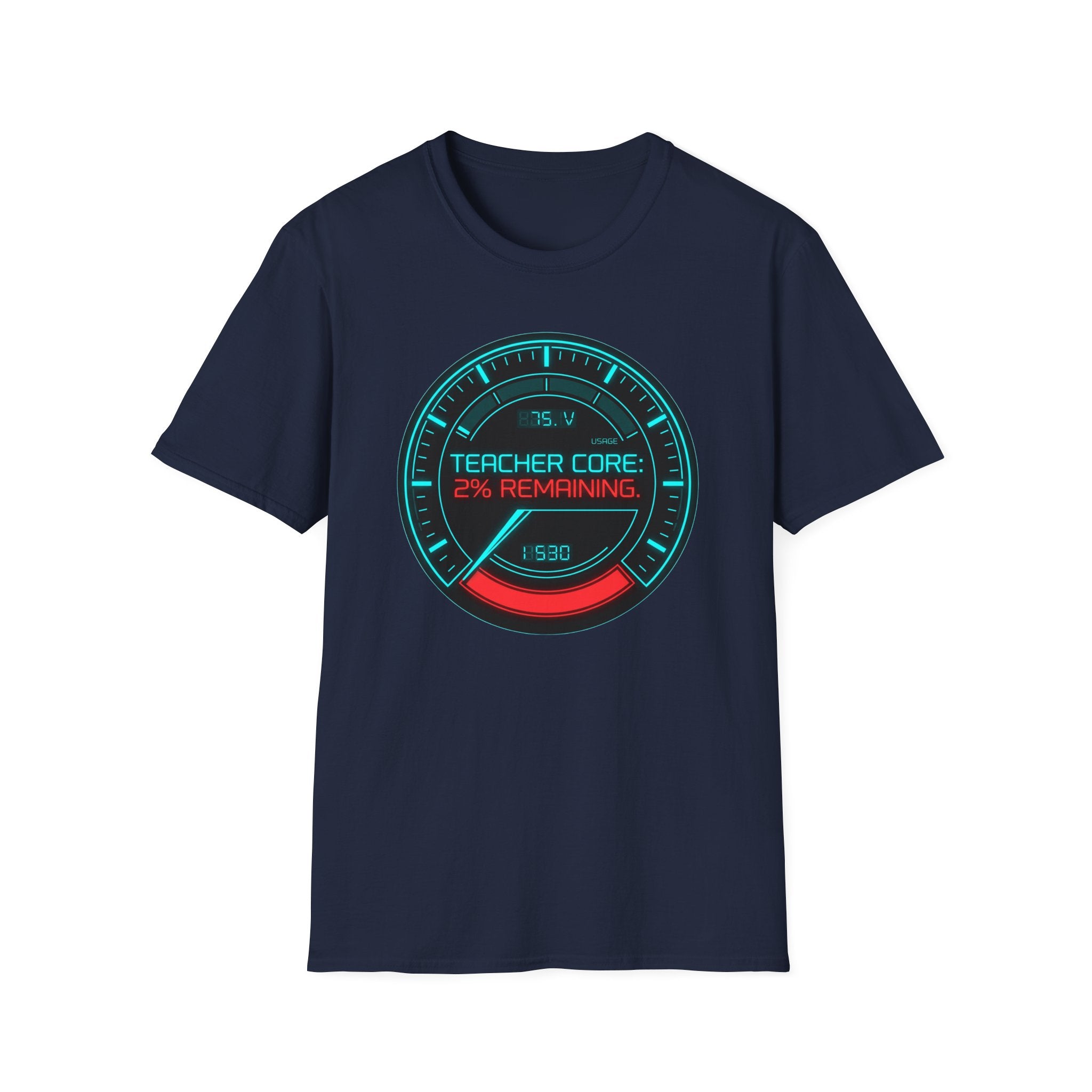 Teacher Core 2% Remaining T-Shirt — Funny Gamer Teacher Tee