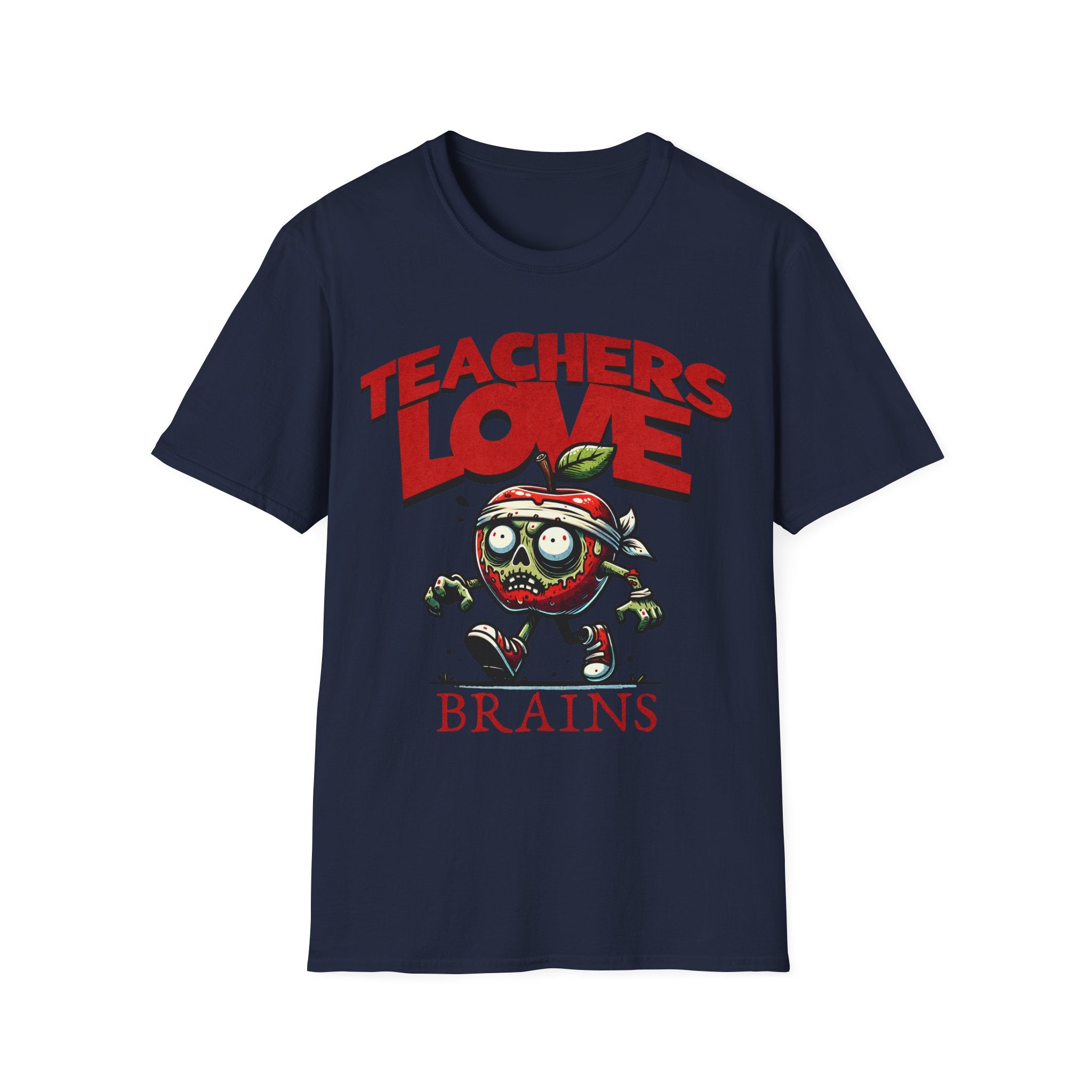 Teachers Love Brains T-Shirt — Funny Zombie Apple Teacher Tee