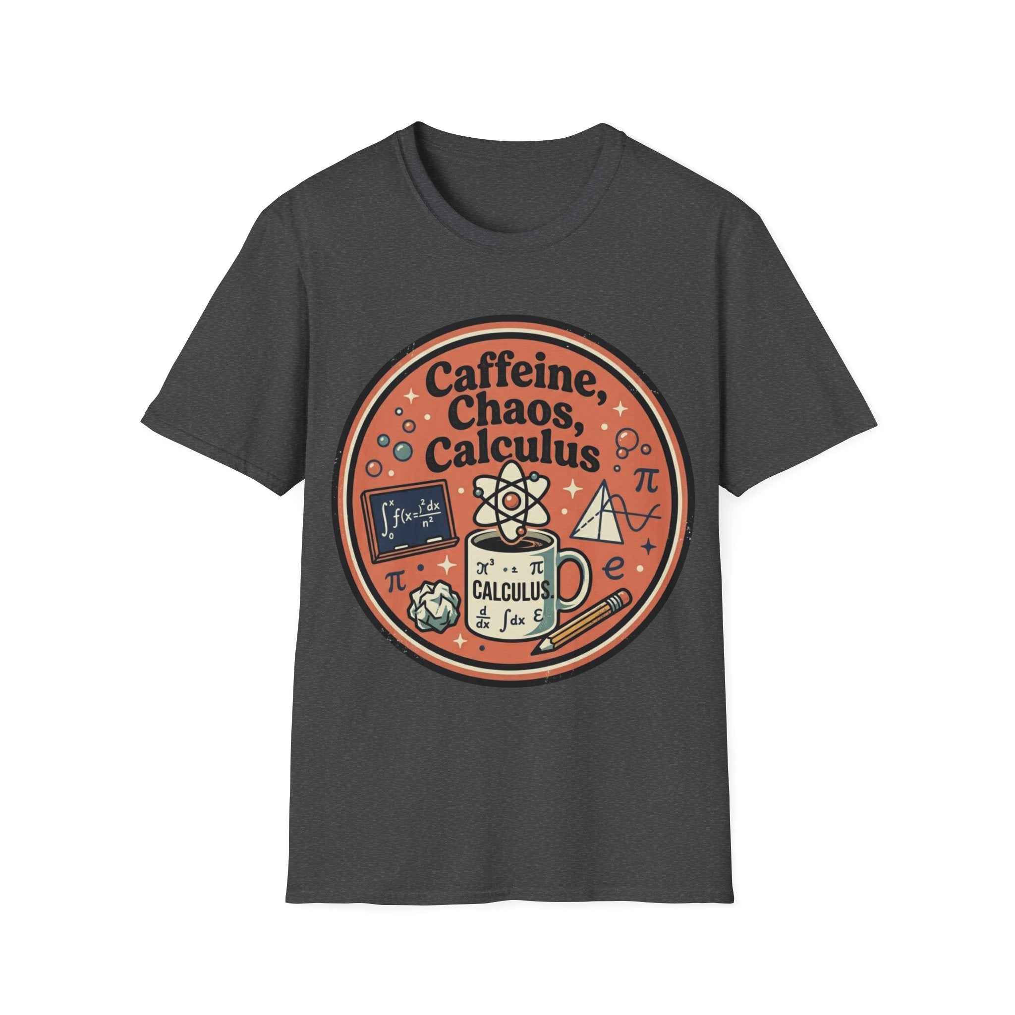 "Caffeine, Chaos, Calculus" Math Lover T‑Shirt