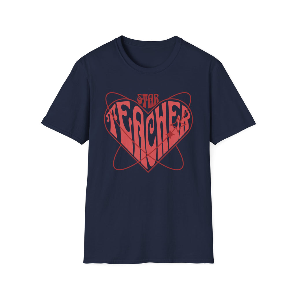 Teacher Heart T-Shirt — “Star Teacher” Retro Heart Graphic Tee