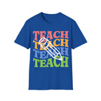 Teacher Pencil Tee — Colorful "TEACH" Graphic T-Shirt for Educators