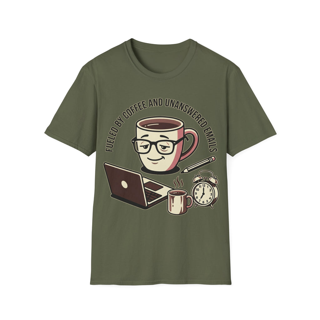 Coffee & Unanswered Emails T-Shirt — Funny Office Coffee Tee
