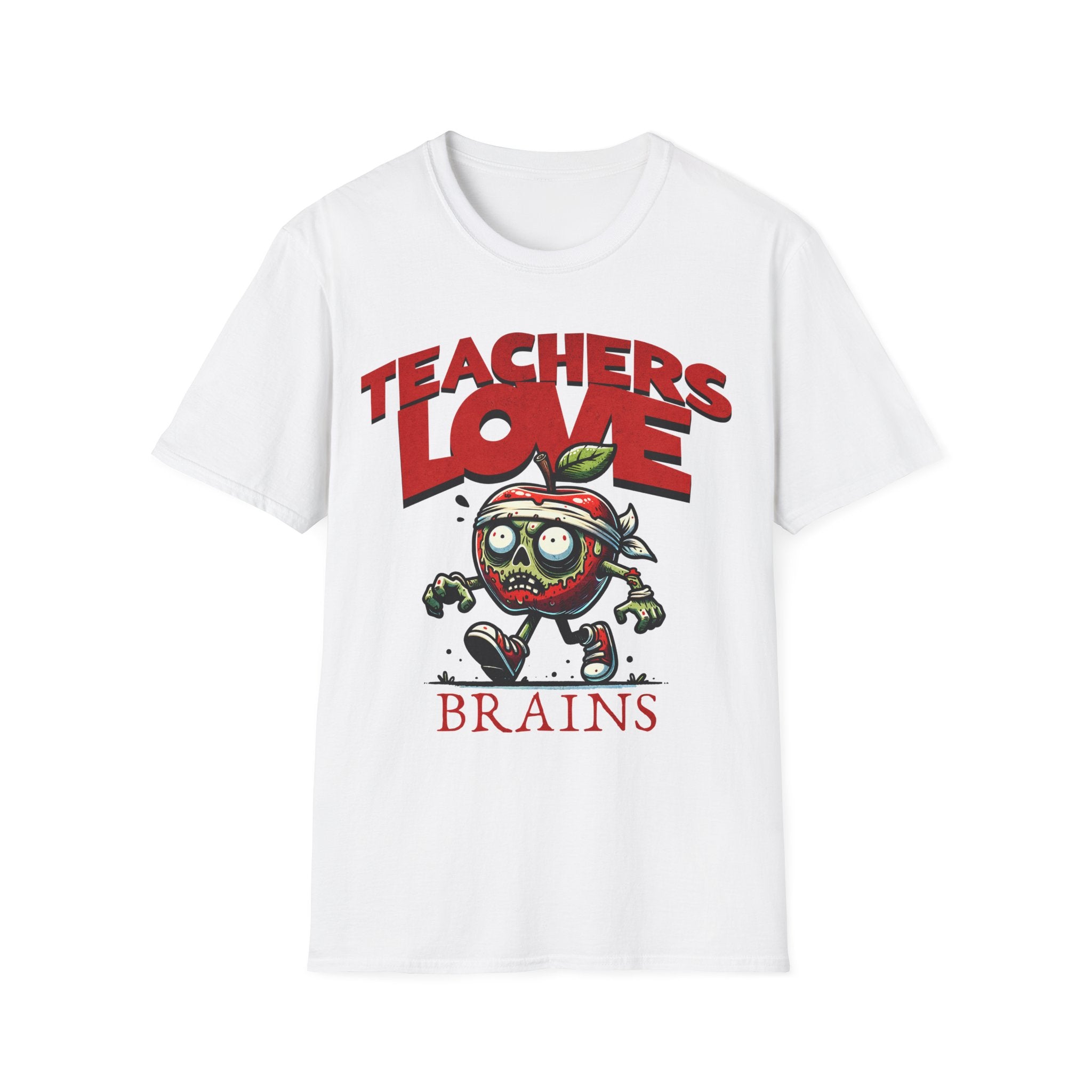 Teachers Love Brains T-Shirt — Funny Zombie Apple Teacher Tee