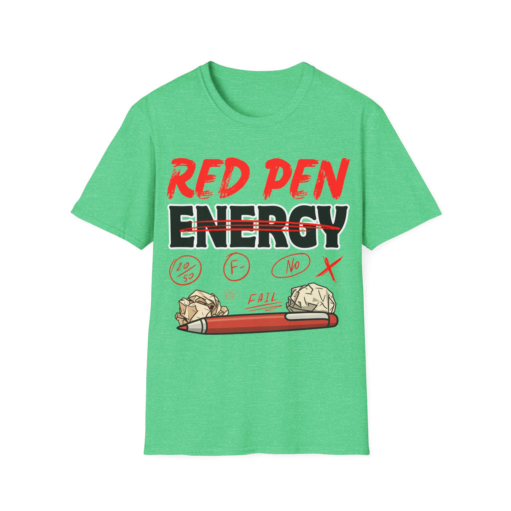 Red Pen Energy T-Shirt – Funny Teacher Grading Shirt
