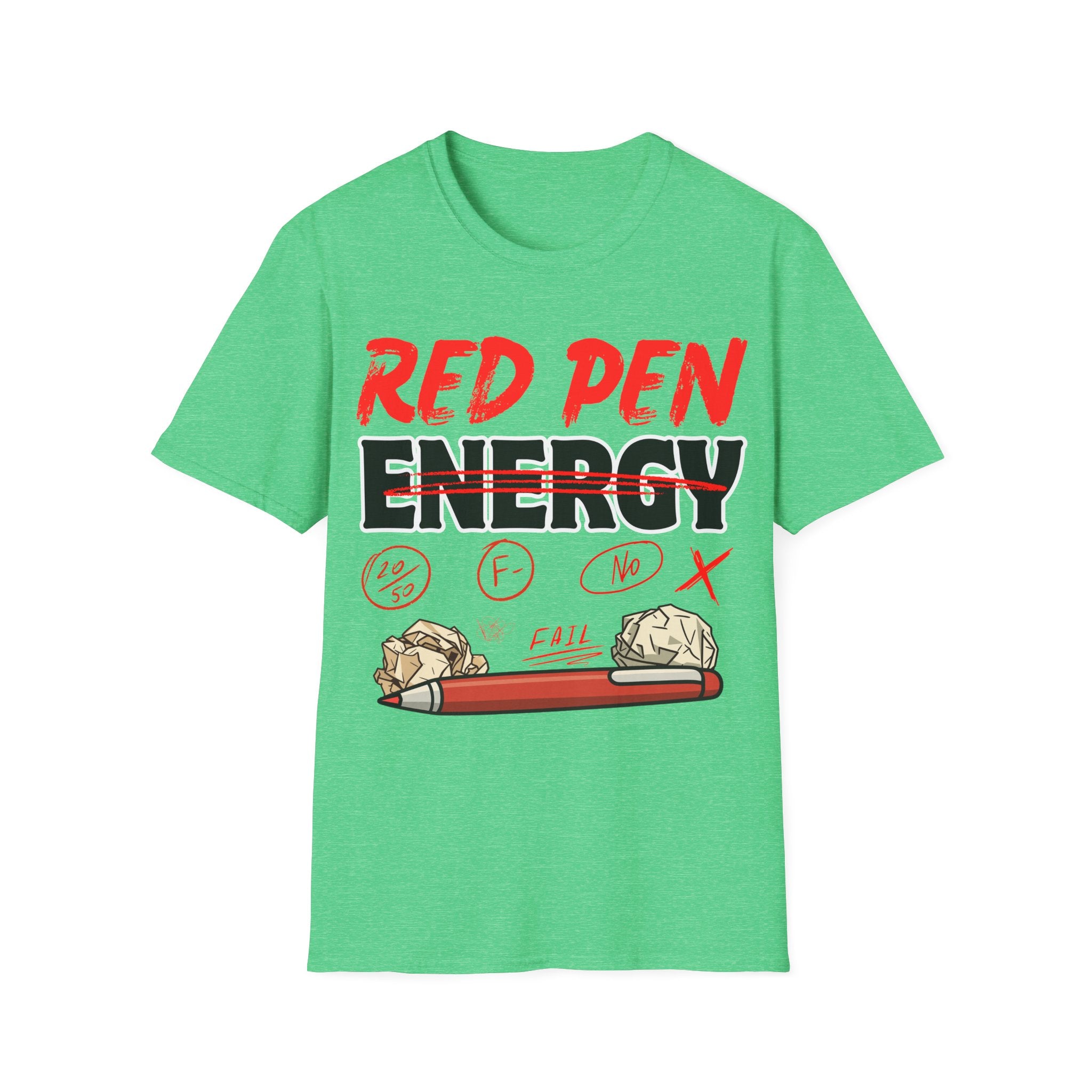 Red Pen Energy T-Shirt – Funny Teacher Grading Shirt