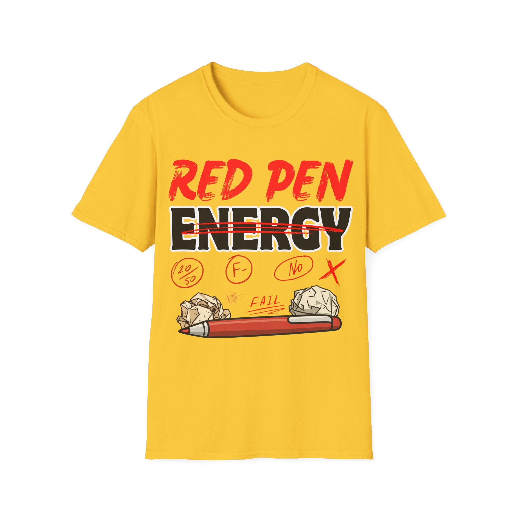 Red Pen Energy T-Shirt – Funny Teacher Grading Shirt