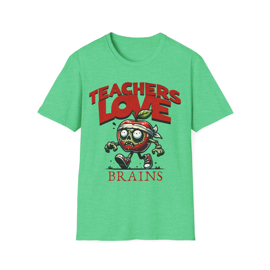 Teachers Love Brains T-Shirt — Funny Zombie Apple Teacher Tee