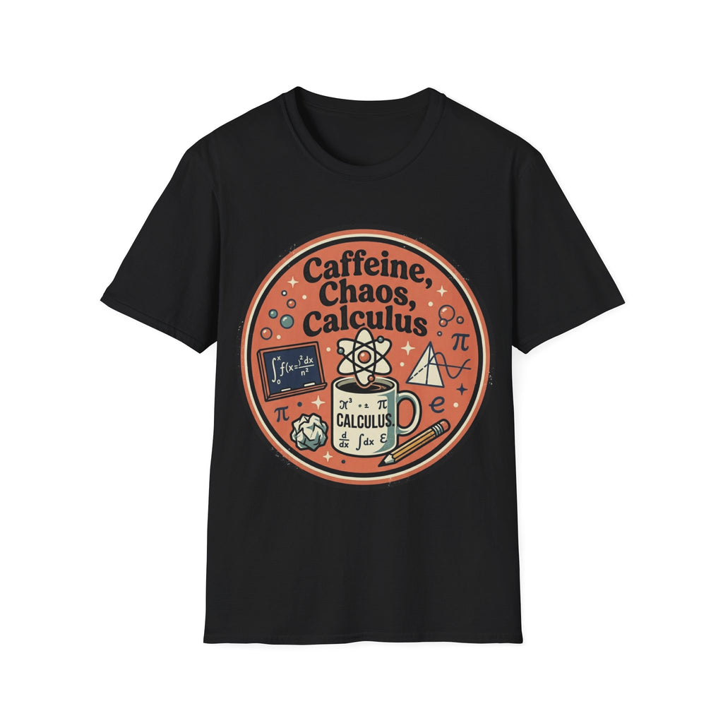 "Caffeine, Chaos, Calculus" Math Lover T‑Shirt