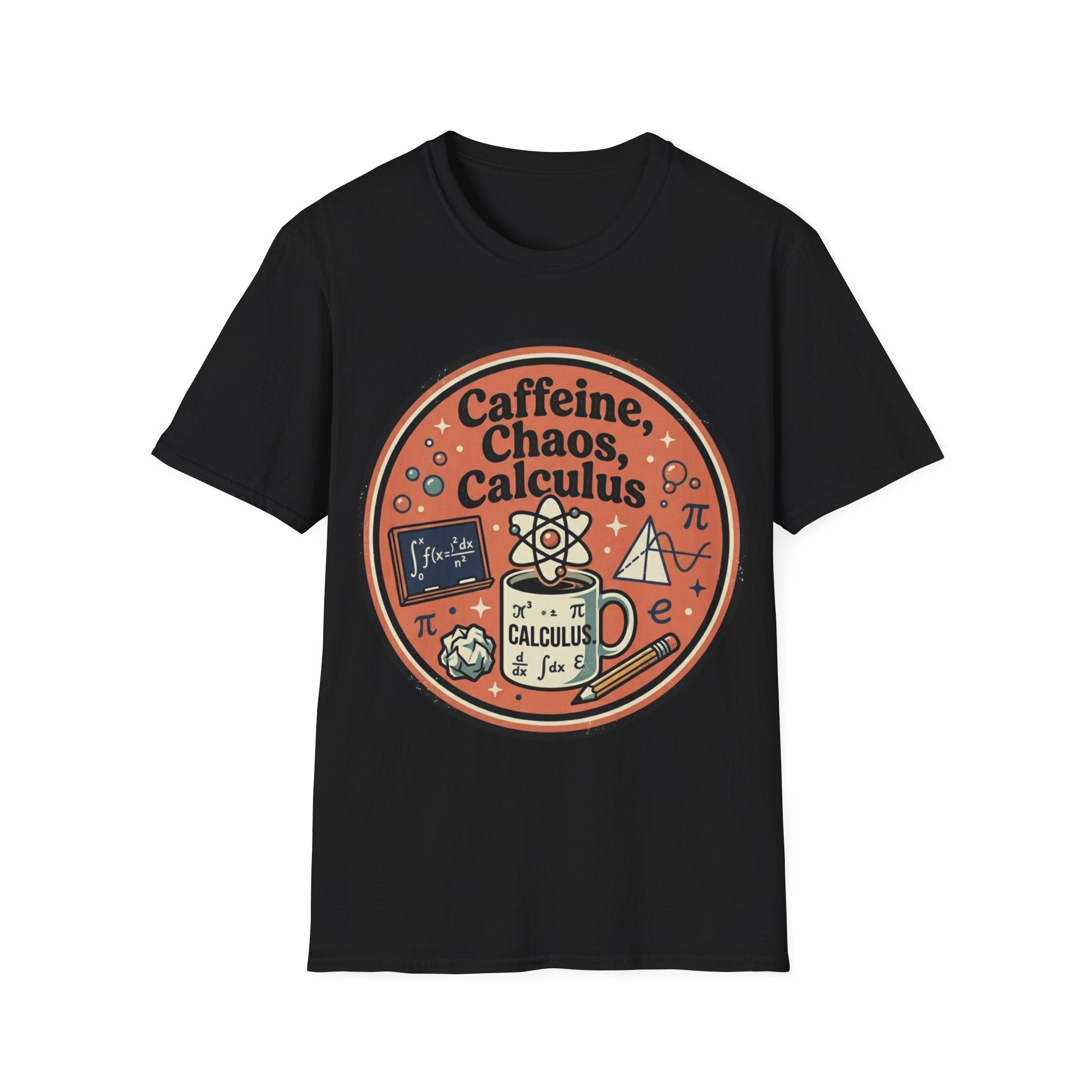 "Caffeine, Chaos, Calculus" Math Lover T‑Shirt