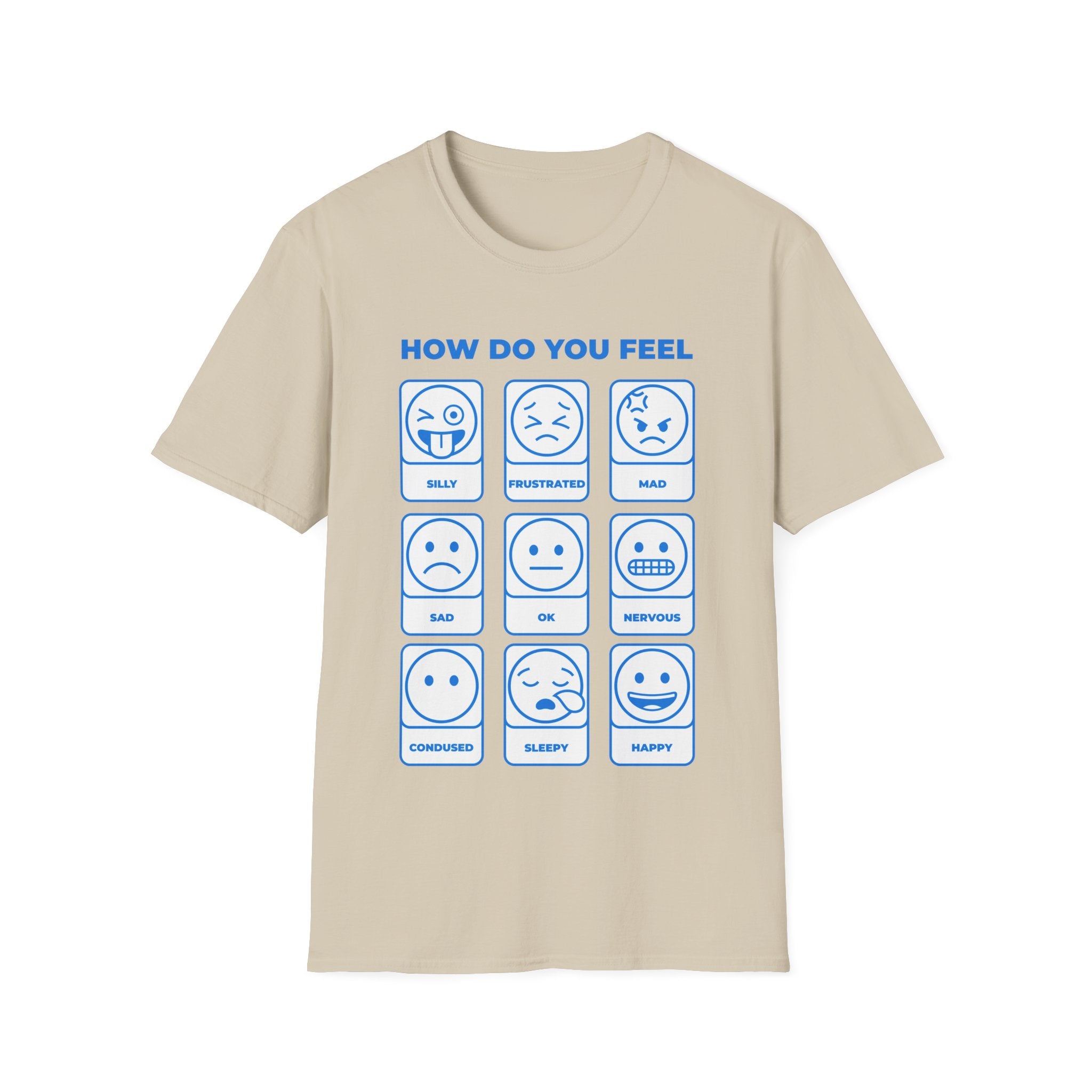 "How Do You Feel" Mood Chart T-Shirt — Emoji Grid Tee