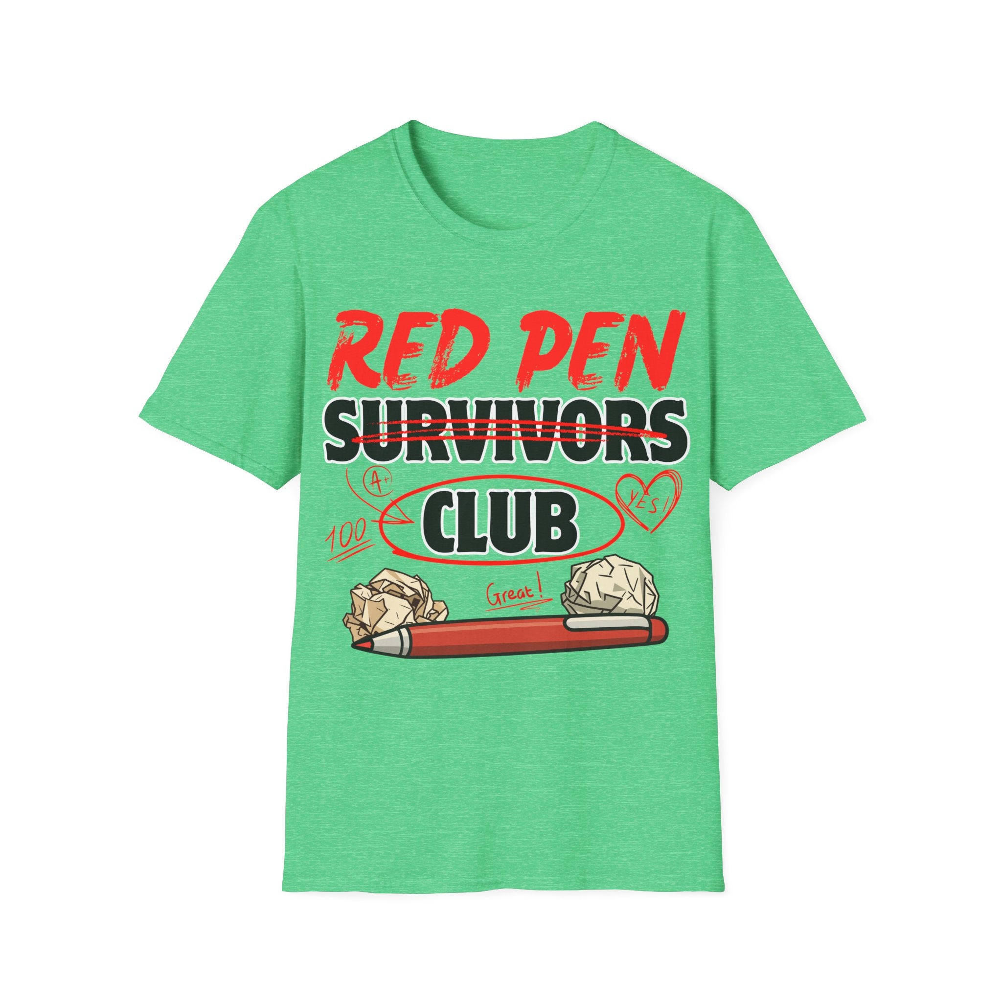 Red Pen Survivors Club T-Shirt — Funny Teacher & Student Grading Tee