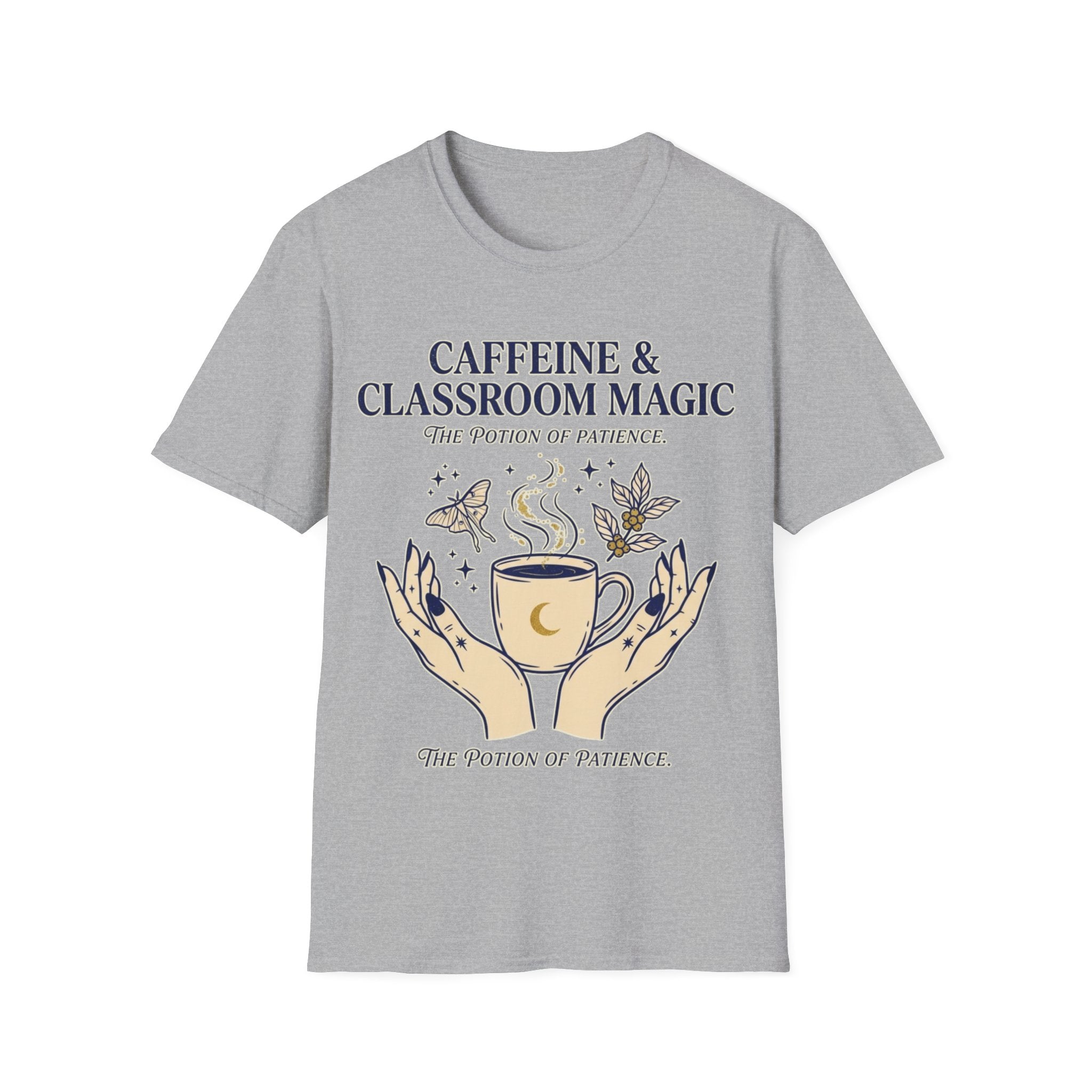 "Caffeine & Classroom Magic: The Potion of Patience" Teacher T-Shirt