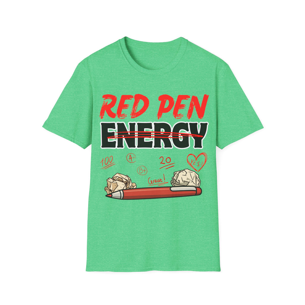 Red Pen Energy T-Shirt – Funny Teacher Grading Shirt
