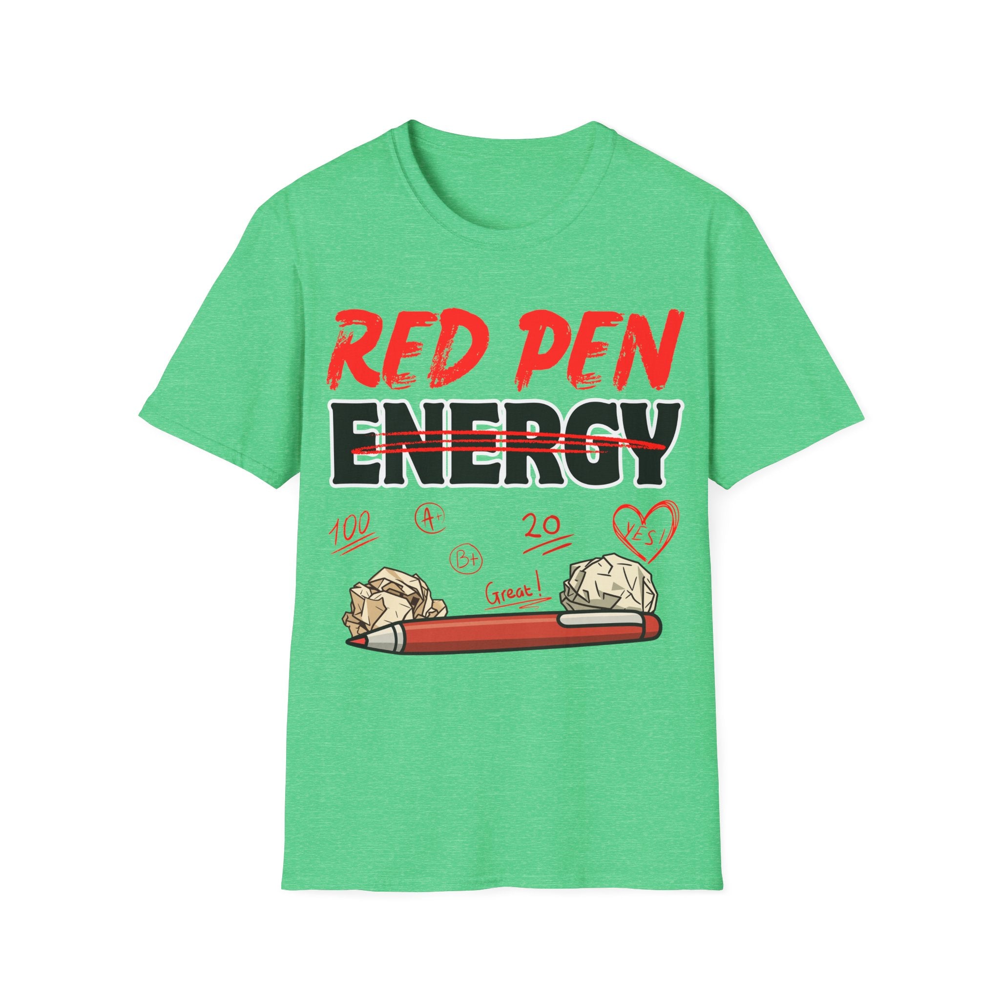 Red Pen Energy T-Shirt – Funny Teacher Grading Shirt