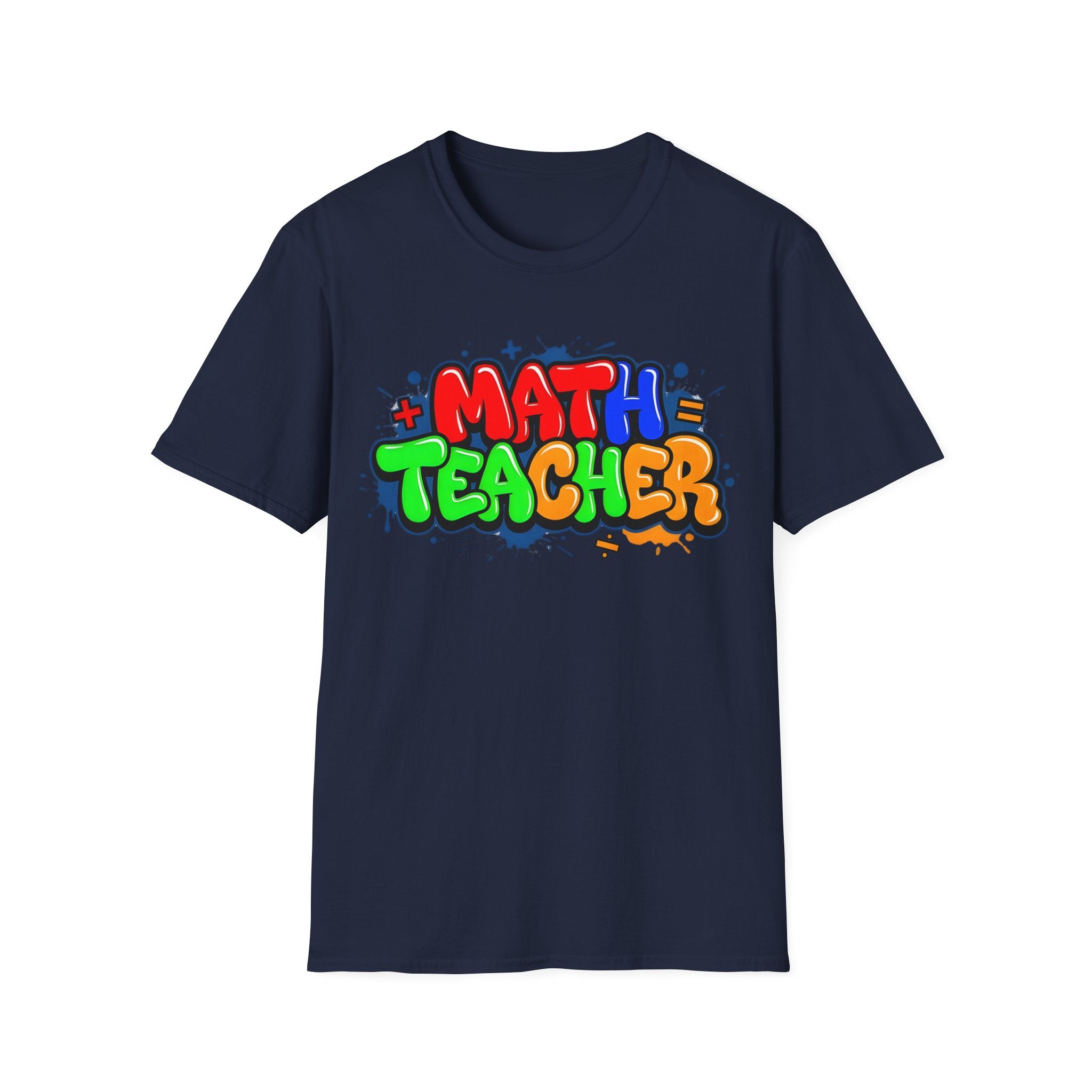 Math Teacher T-Shirt — Colorful Graffiti Design