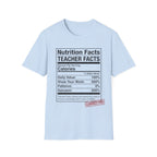 Teacher Nutrition Facts T-Shirt — Funny Teacher Gift Tee (Sarcasm 200%)