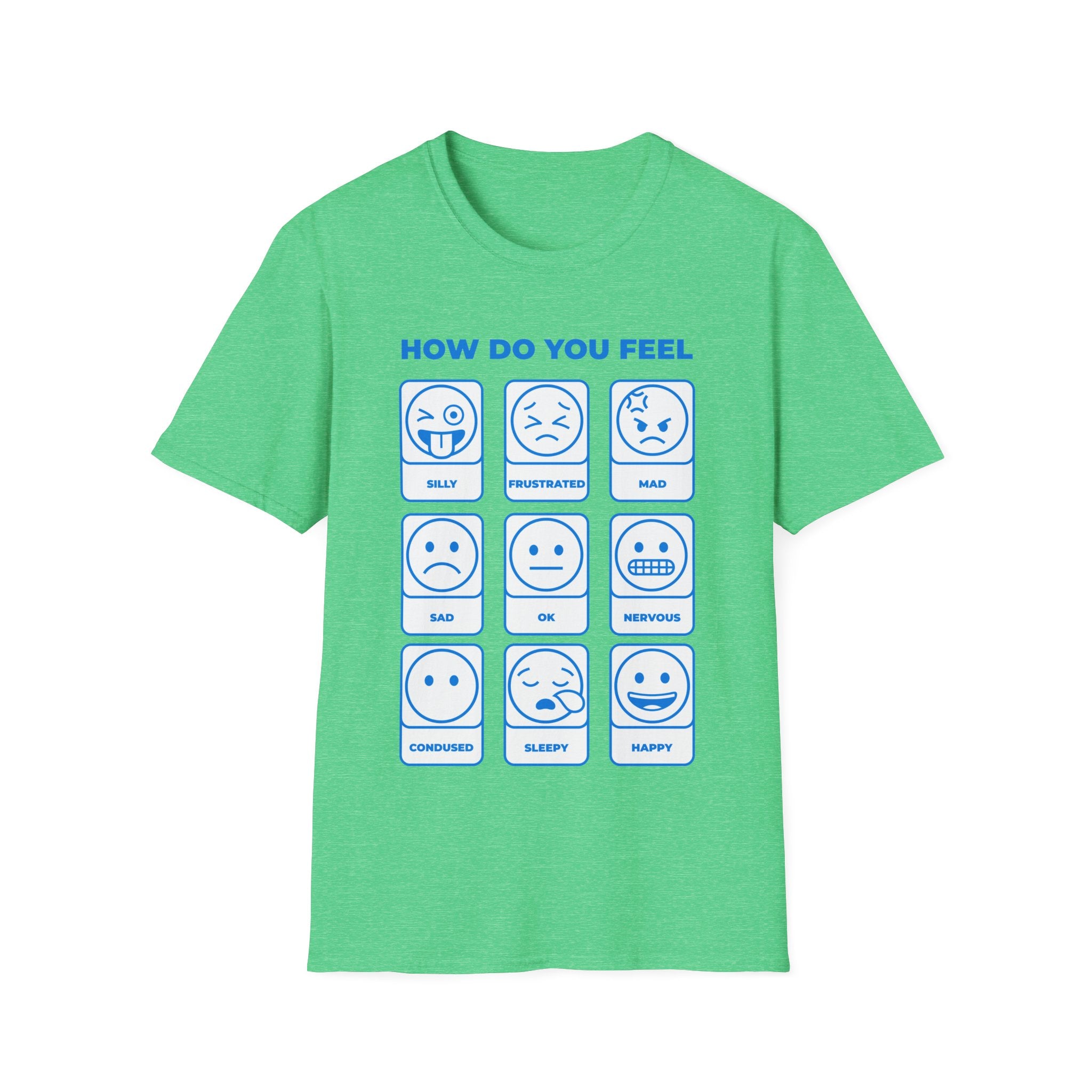 "How Do You Feel" Mood Chart T-Shirt — Emoji Grid Tee