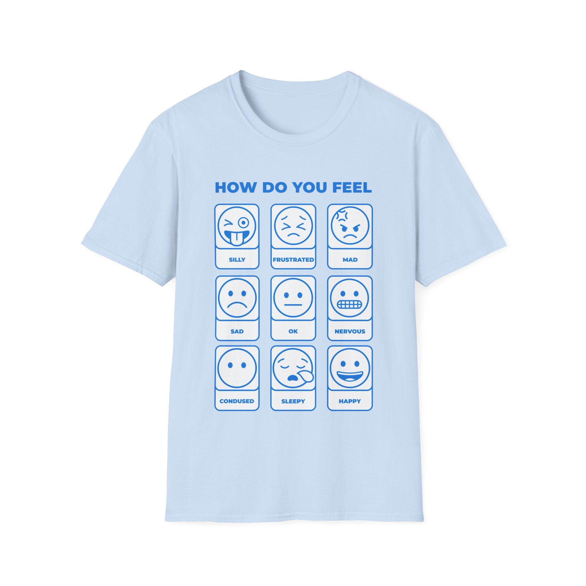 "How Do You Feel" Mood Chart T-Shirt — Emoji Grid Tee
