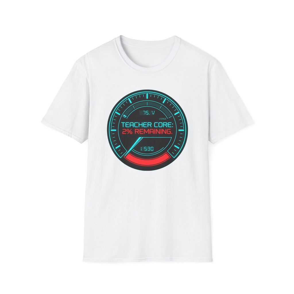 Teacher Core 2% Remaining T-Shirt — Funny Gamer Teacher Tee