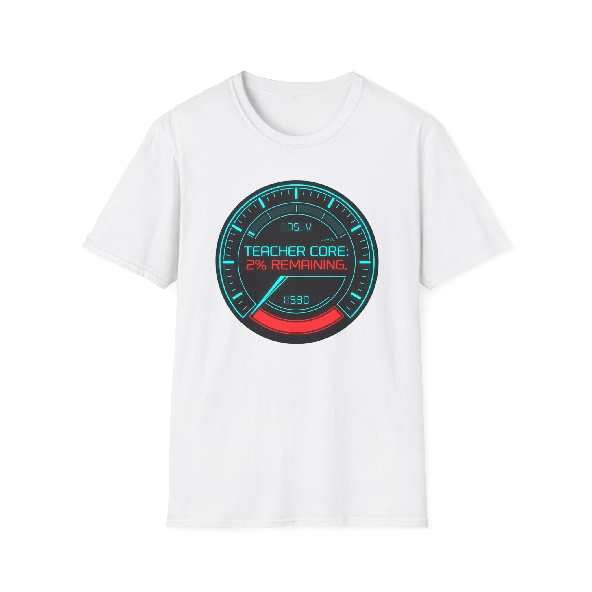 Teacher Core 2% Remaining T-Shirt — Funny Gamer Teacher Tee