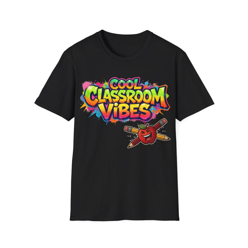 Cool Classroom Vibes T-Shirt — Teacher Apple & Pencils Graphic Tee