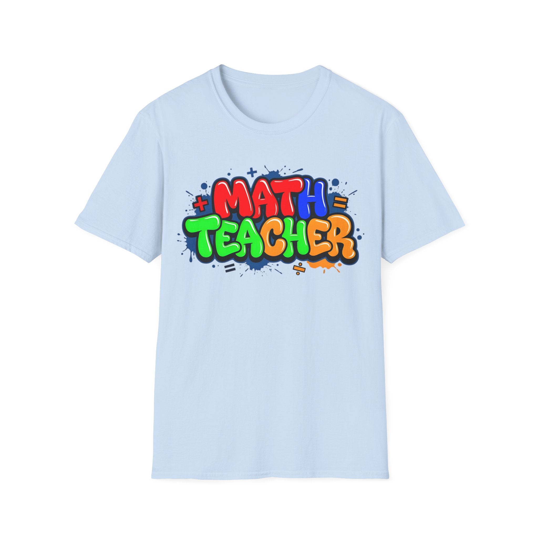 Math Teacher T-Shirt — Colorful Graffiti Design
