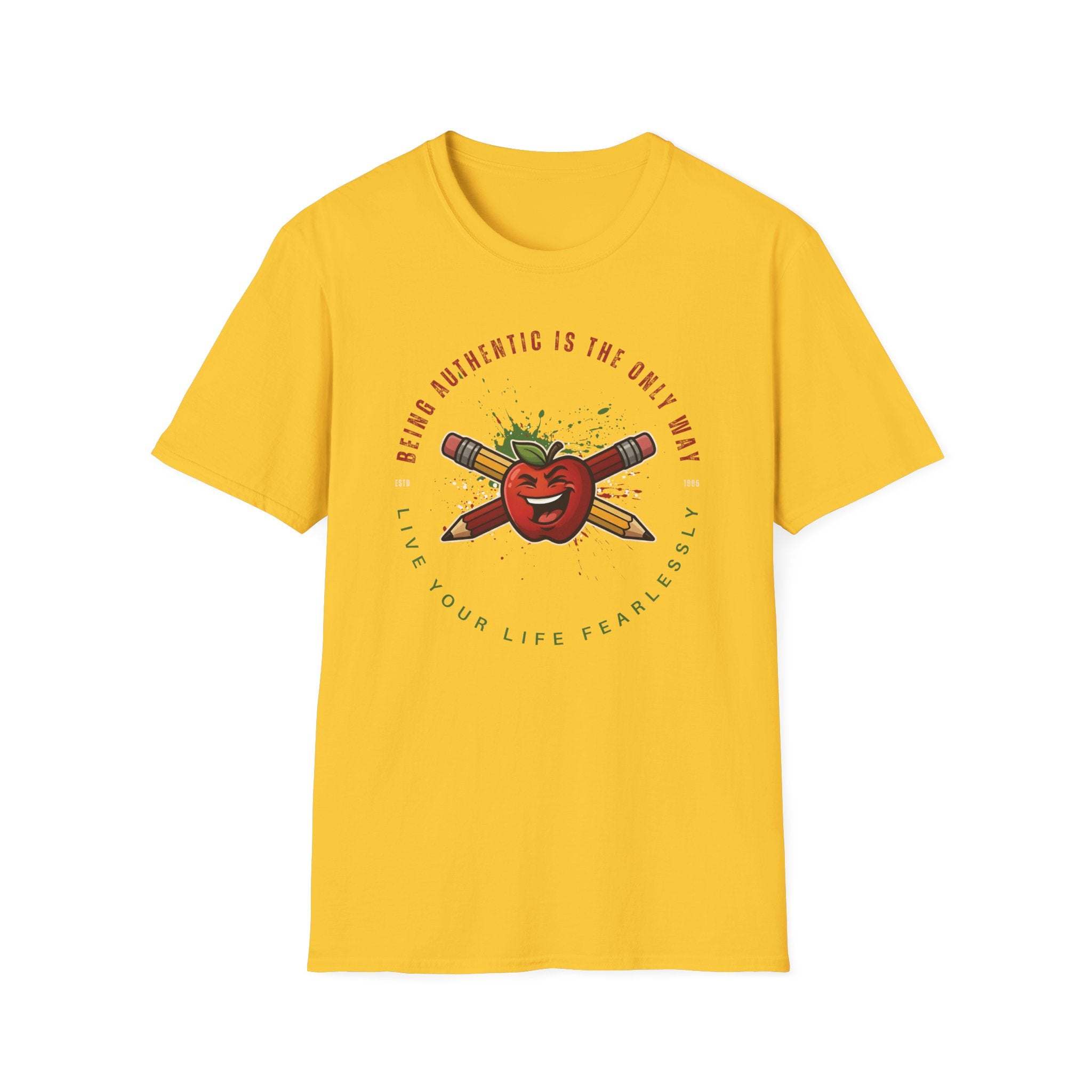 "Being Authentic Is The Only Way" Apple T-Shirt — Graphic Tee