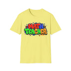 Math Teacher T-Shirt — Colorful Graffiti Design