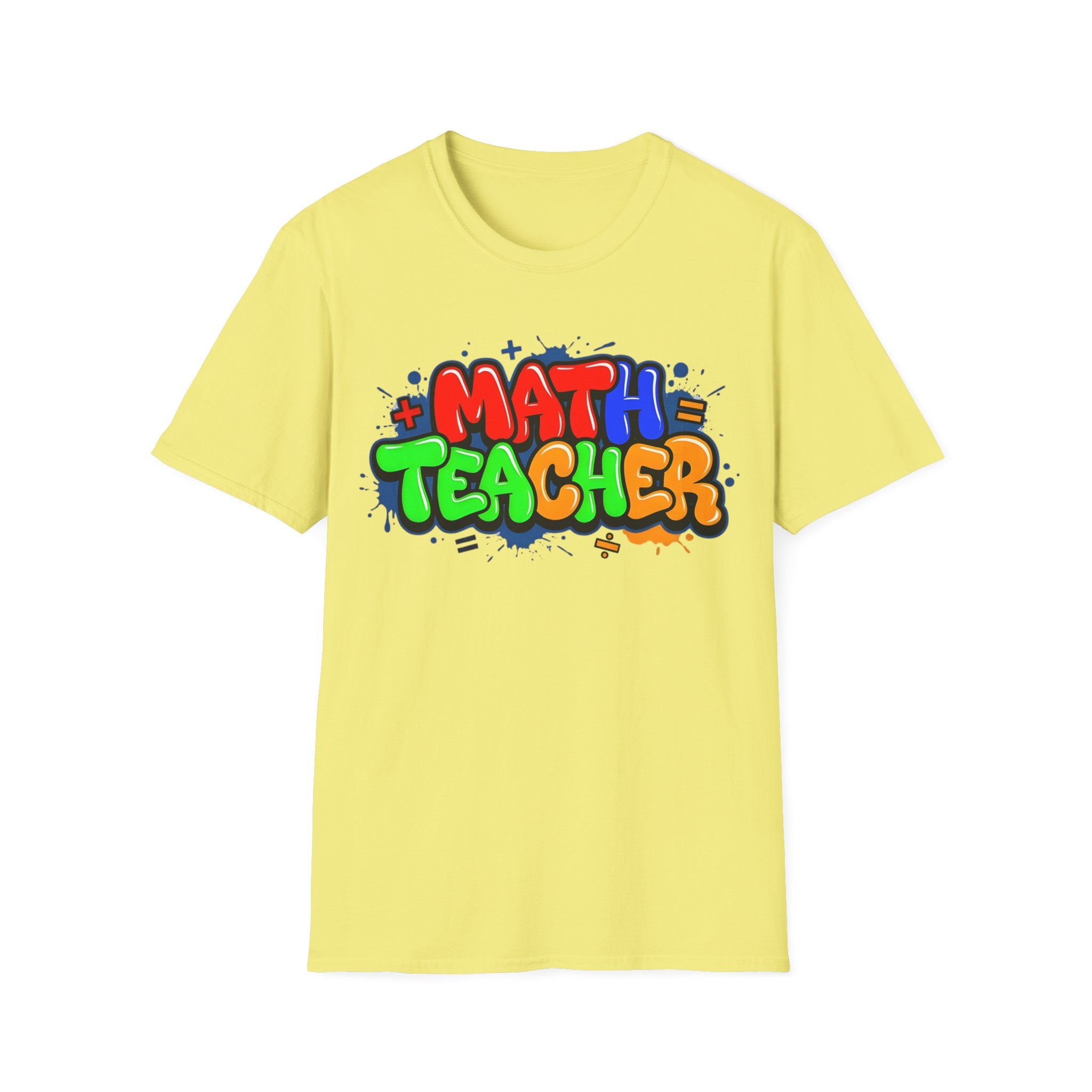 Math Teacher T-Shirt — Colorful Graffiti Design