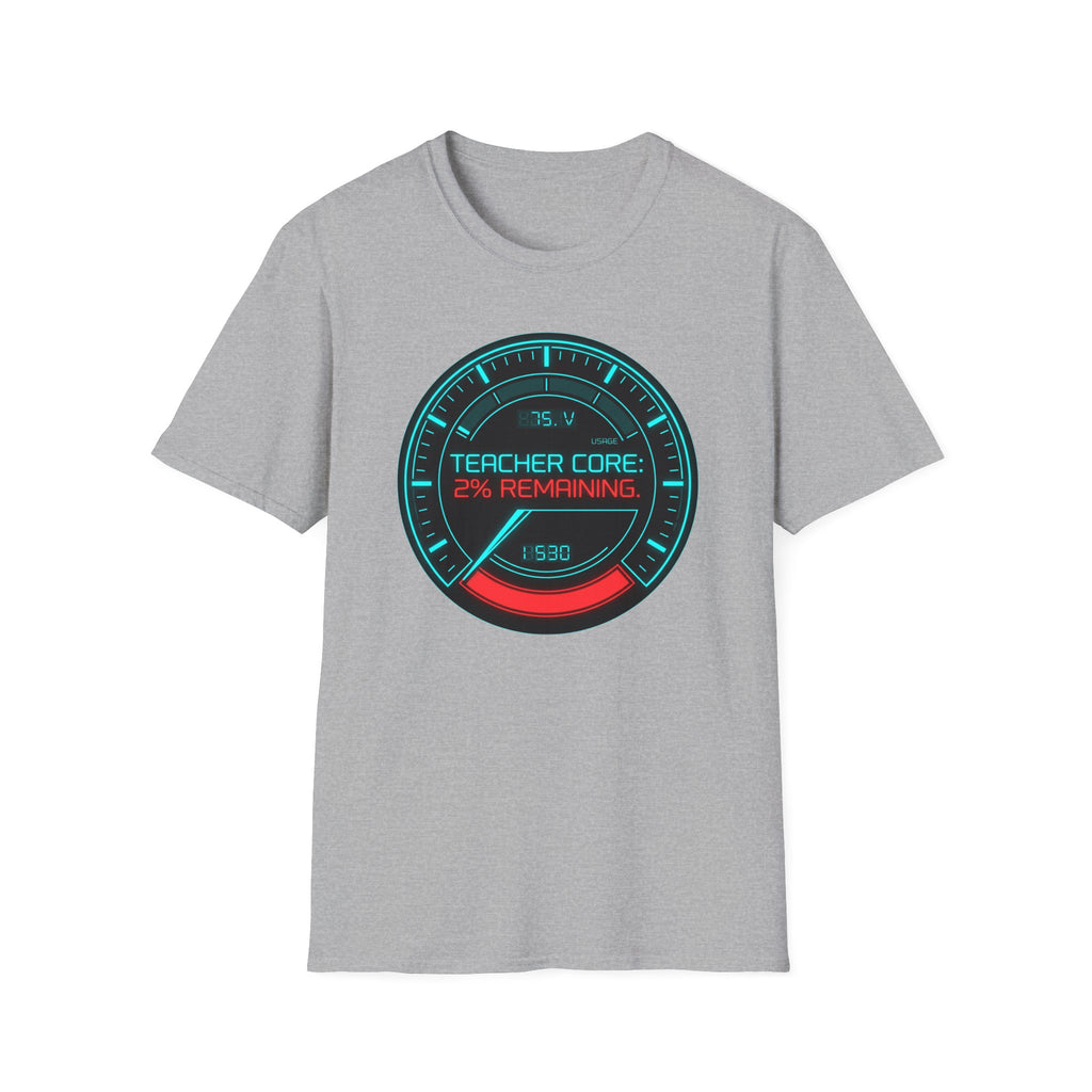 Teacher Core 2% Remaining T-Shirt — Funny Gamer Teacher Tee