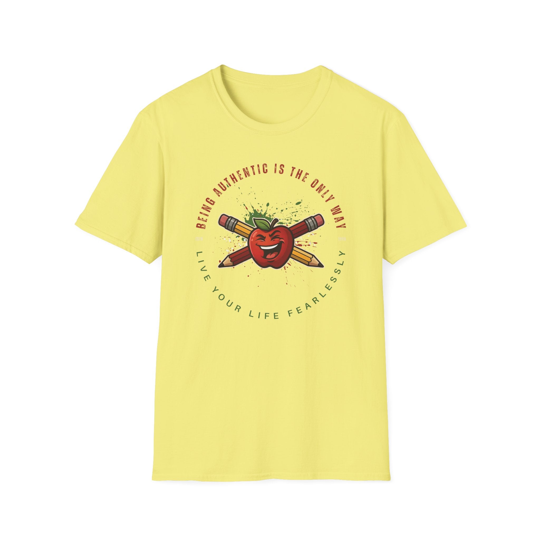 "Being Authentic Is The Only Way" Apple T-Shirt — Graphic Tee