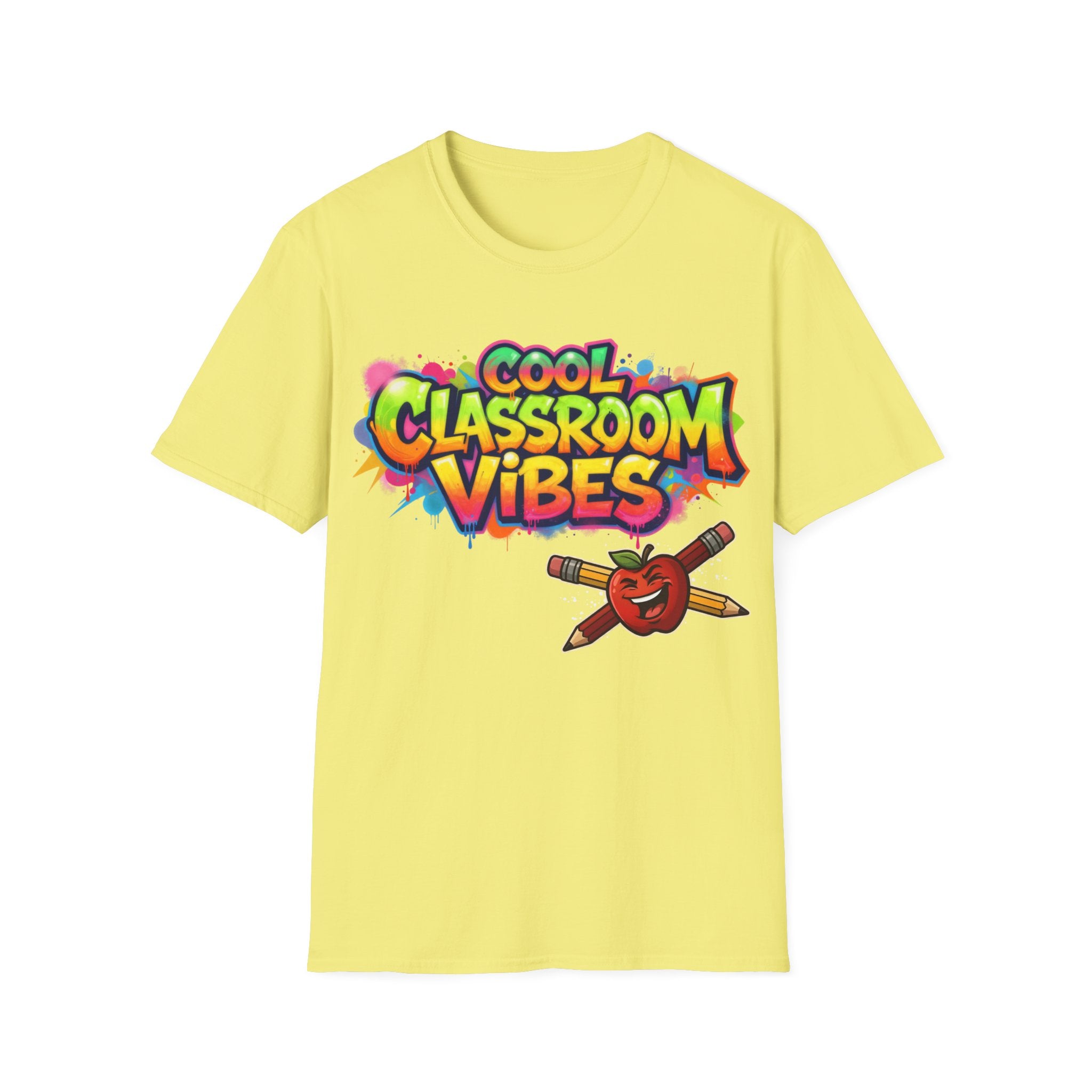 Cool Classroom Vibes T-Shirt — Teacher Apple & Pencils Graphic Tee