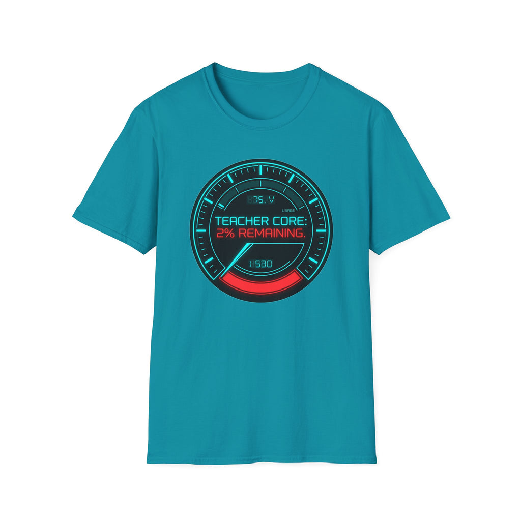 Teacher Core 2% Remaining T-Shirt — Funny Gamer Teacher Tee