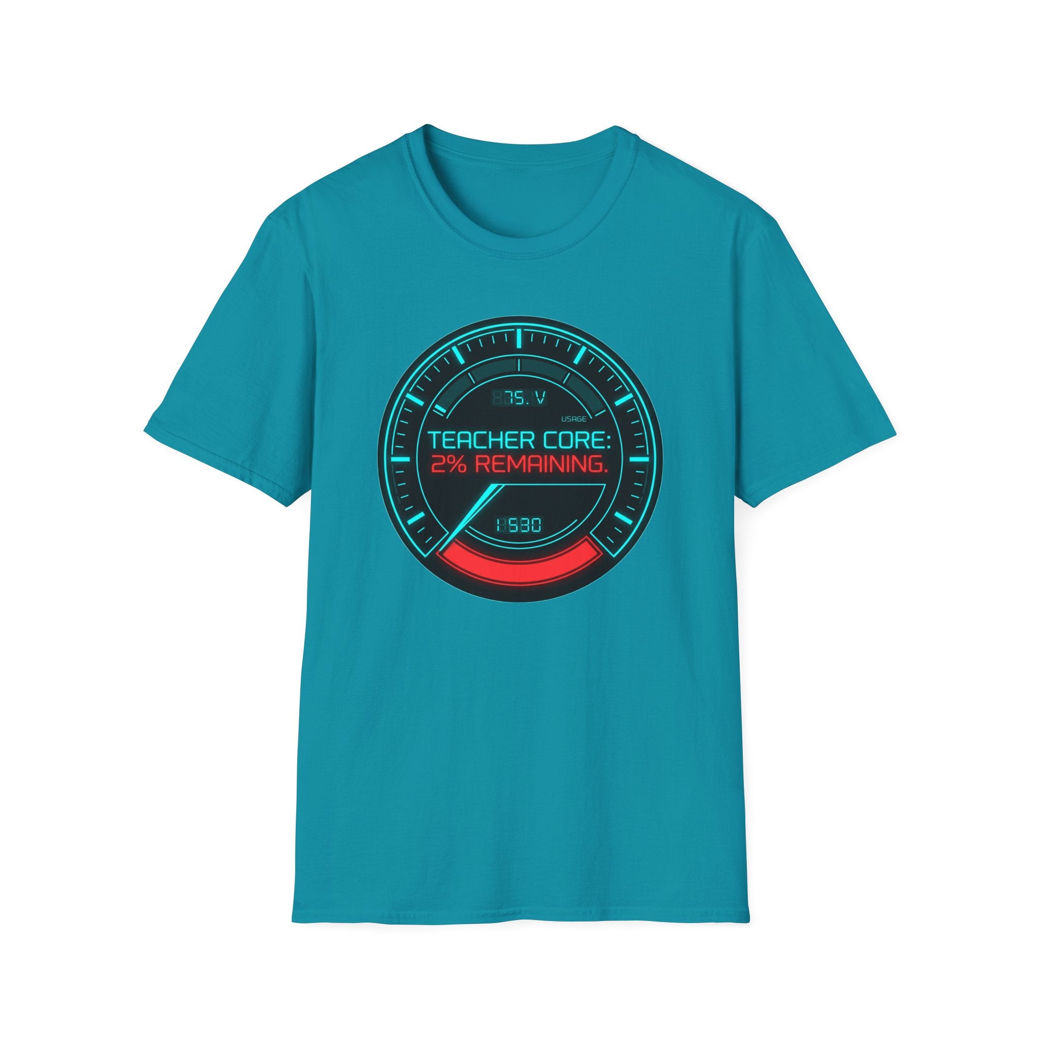 Teacher Core 2% Remaining T-Shirt — Funny Gamer Teacher Tee