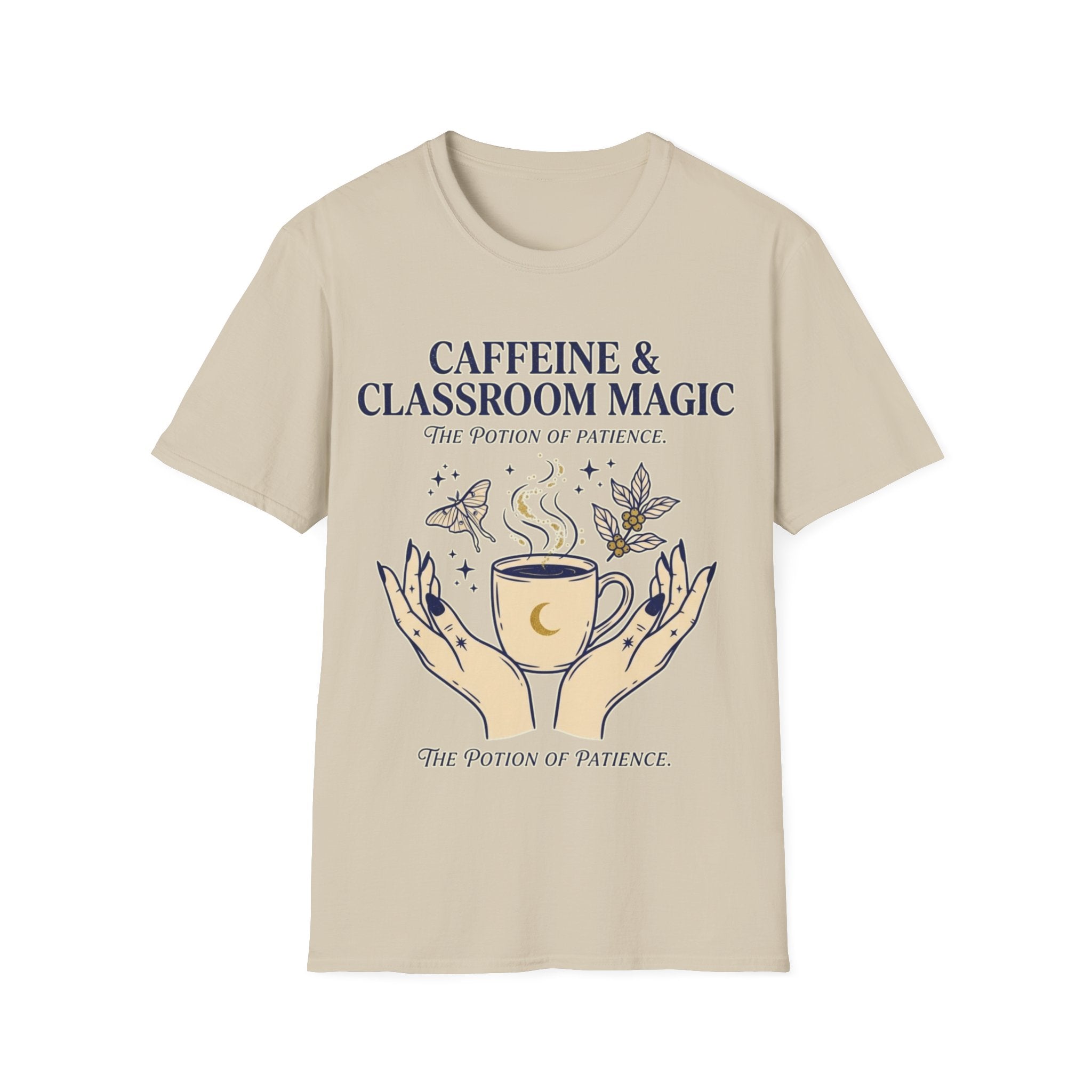 "Caffeine & Classroom Magic: The Potion of Patience" Teacher T-Shirt