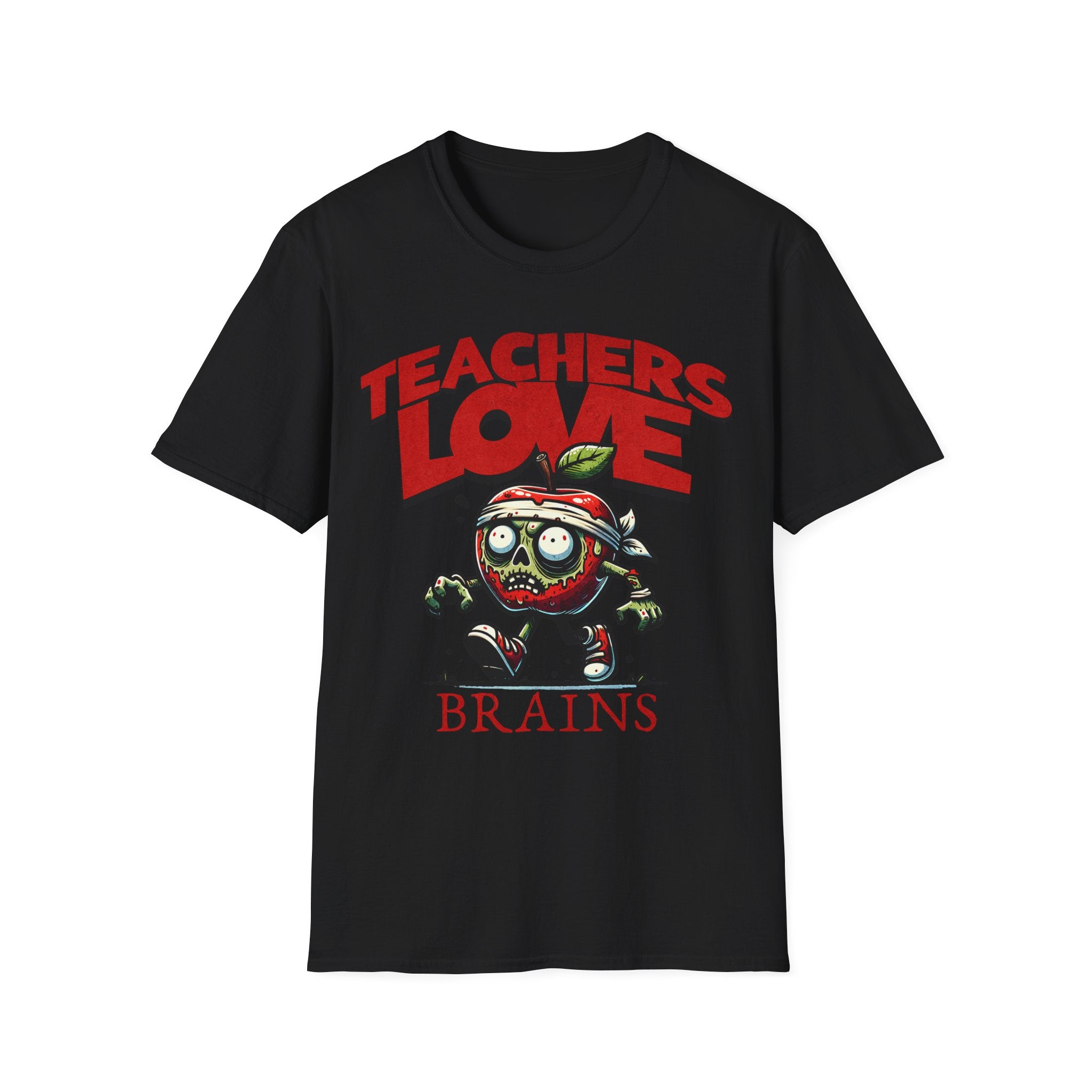 Teachers Love Brains T-Shirt — Funny Zombie Apple Teacher Tee