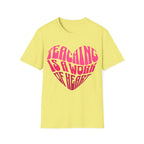 "Teaching Is A Work Of Heart" T-Shirt - Heart Graphic Teacher Tee