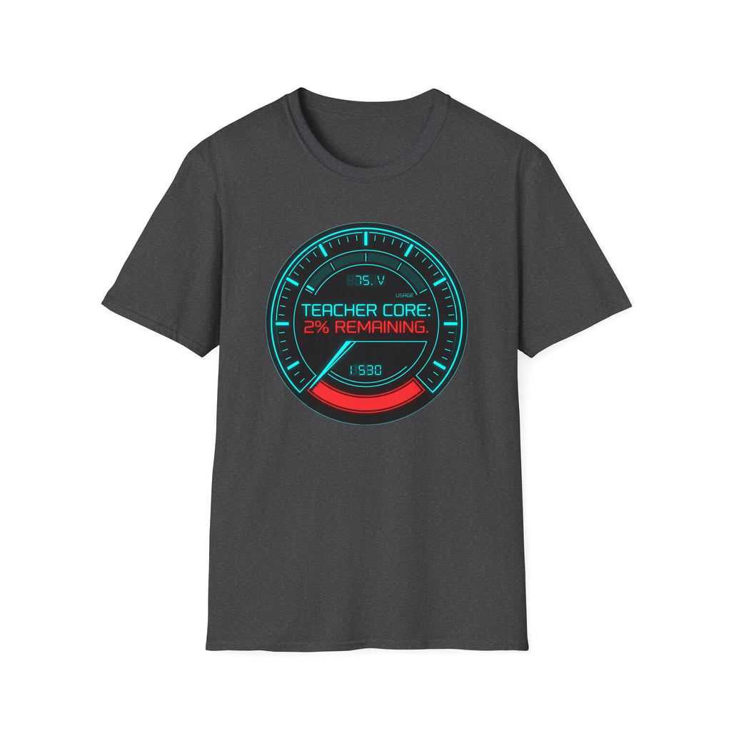 Teacher Core 2% Remaining T-Shirt — Funny Gamer Teacher Tee