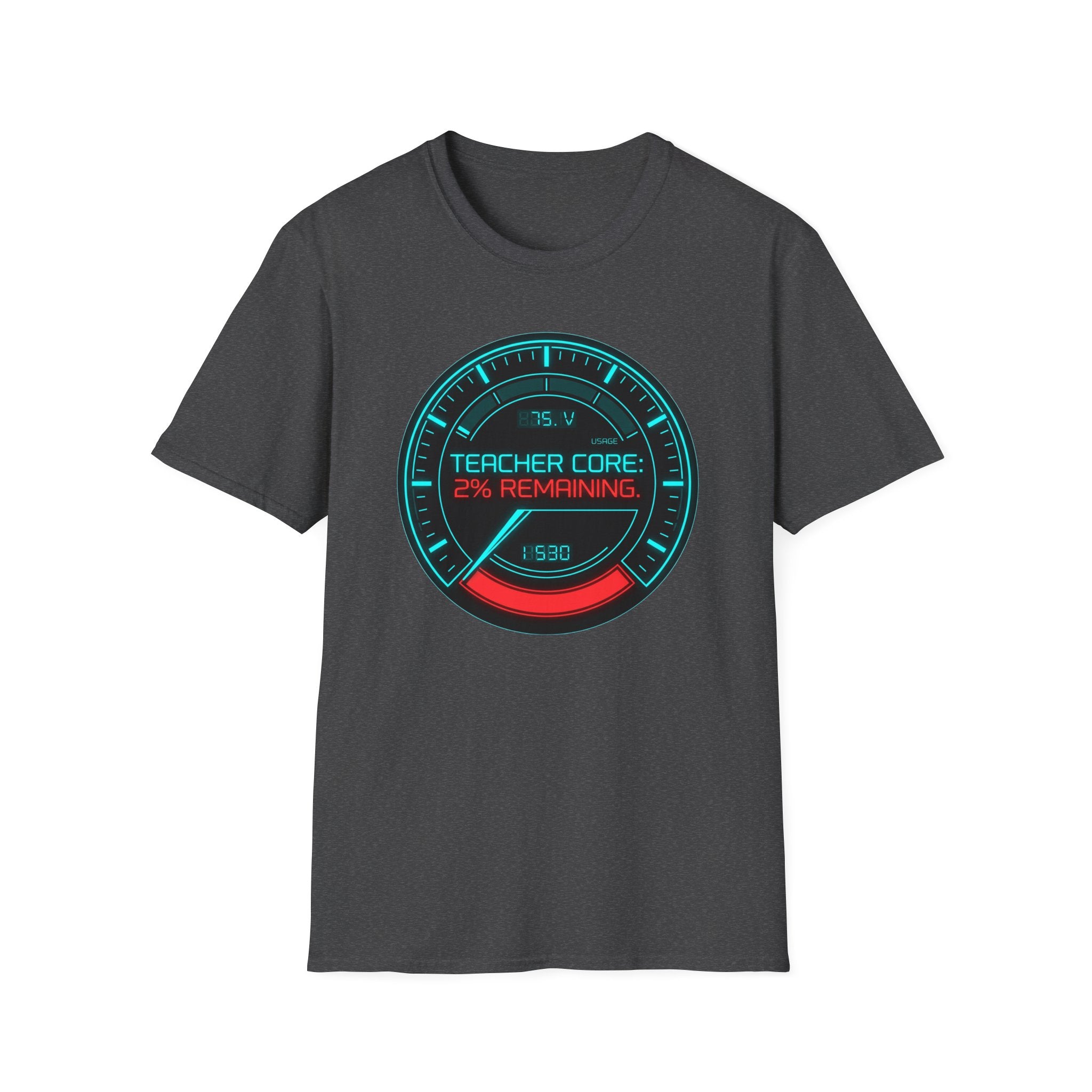 Teacher Core 2% Remaining T-Shirt — Funny Gamer Teacher Tee