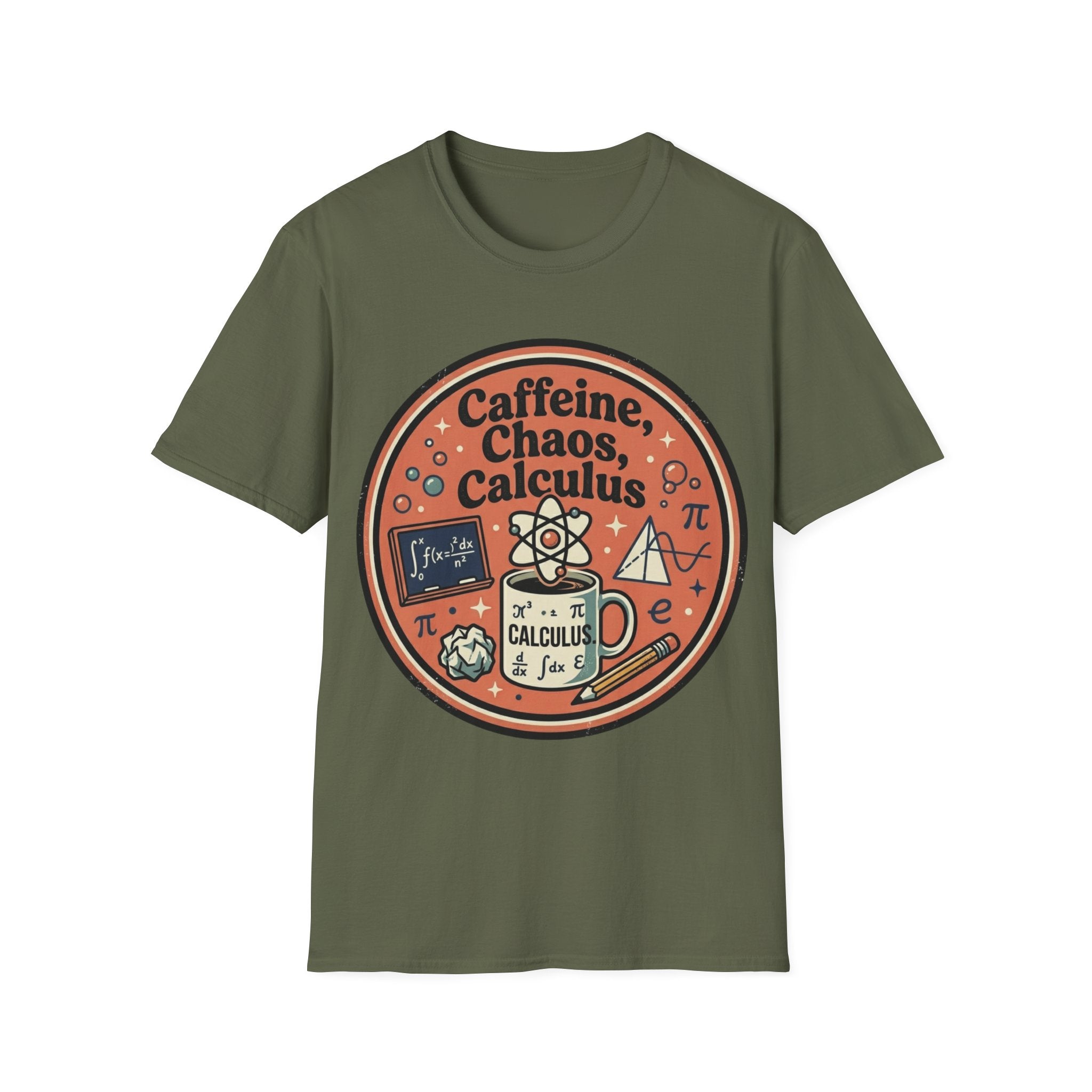 "Caffeine, Chaos, Calculus" Math Lover T‑Shirt
