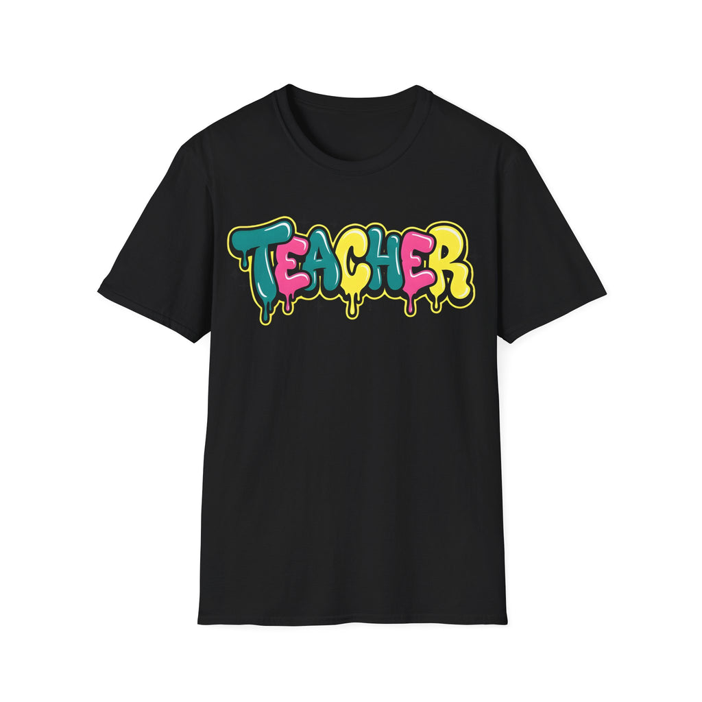 Teacher Colorful Drip Graffiti T-Shirt