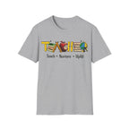 "Teach • Nurture • Uplift" Teacher T-Shirt -  School Apple & Books Tee