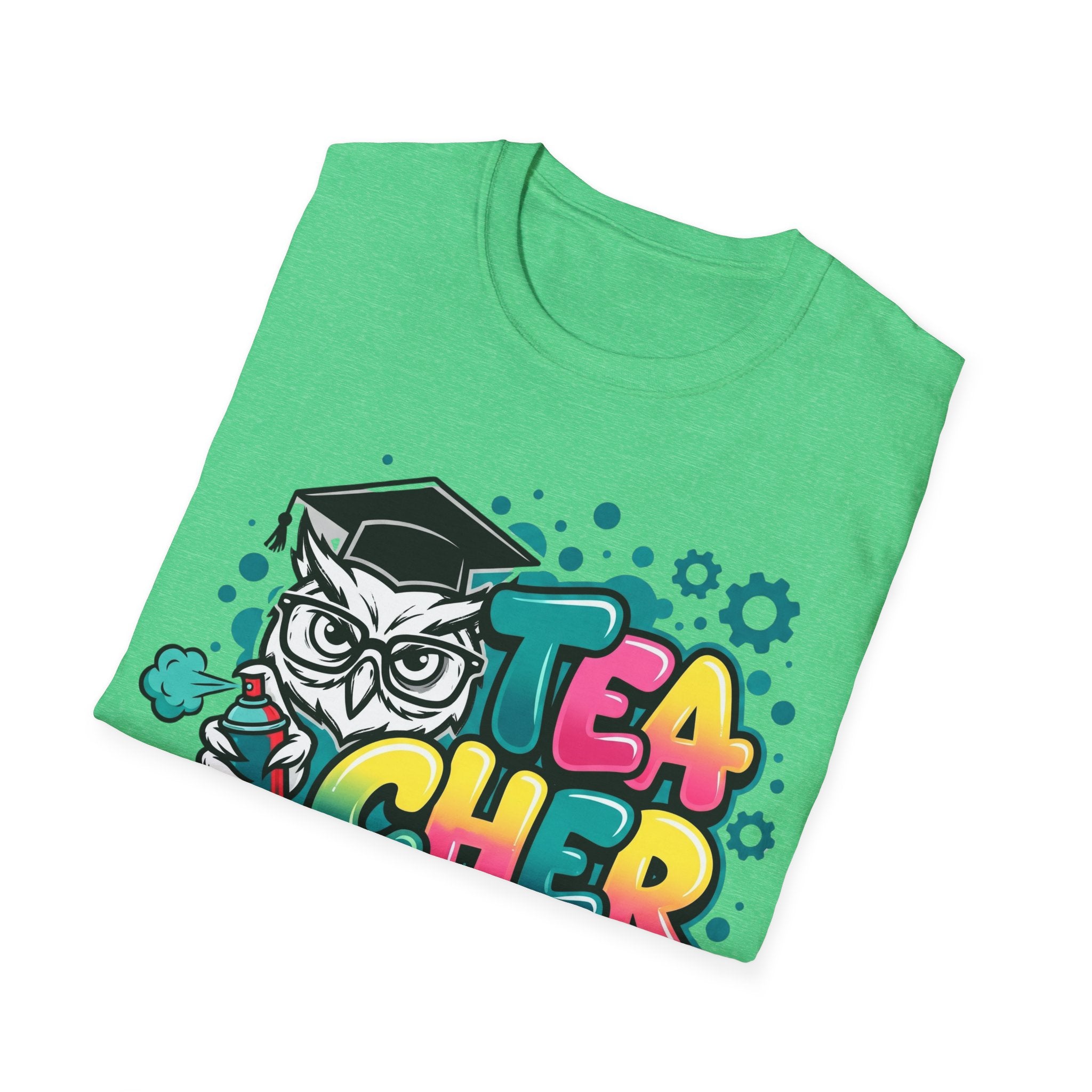 Teacher Owl Graphic T-Shirt - Colorful 'Teacher' Design, Back-to-School & Teacher Gift