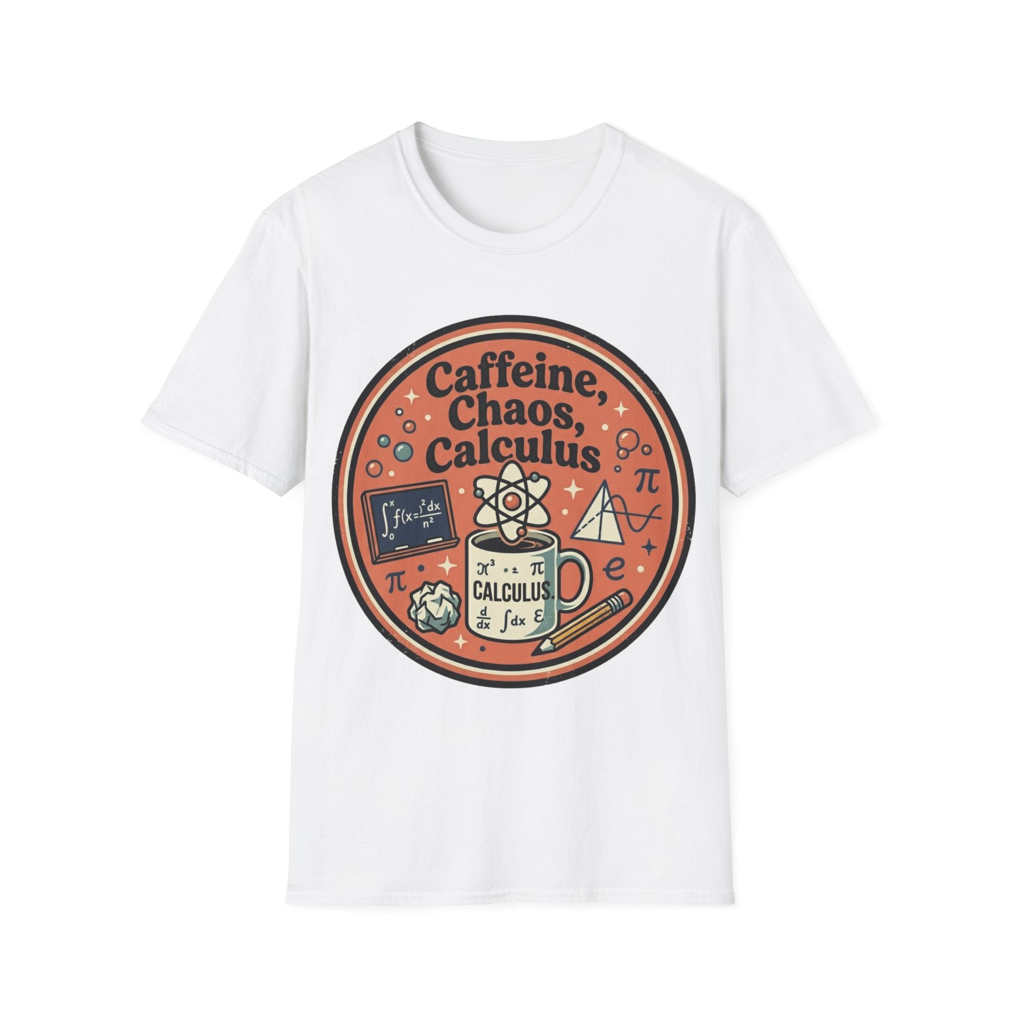 "Caffeine, Chaos, Calculus" Math Lover T‑Shirt