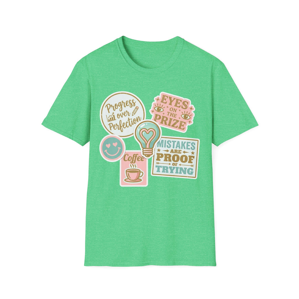 Positive Vibes T-Shirt — 'Mistakes Are Proof I'm Trying' Motivational Graphic Tee
