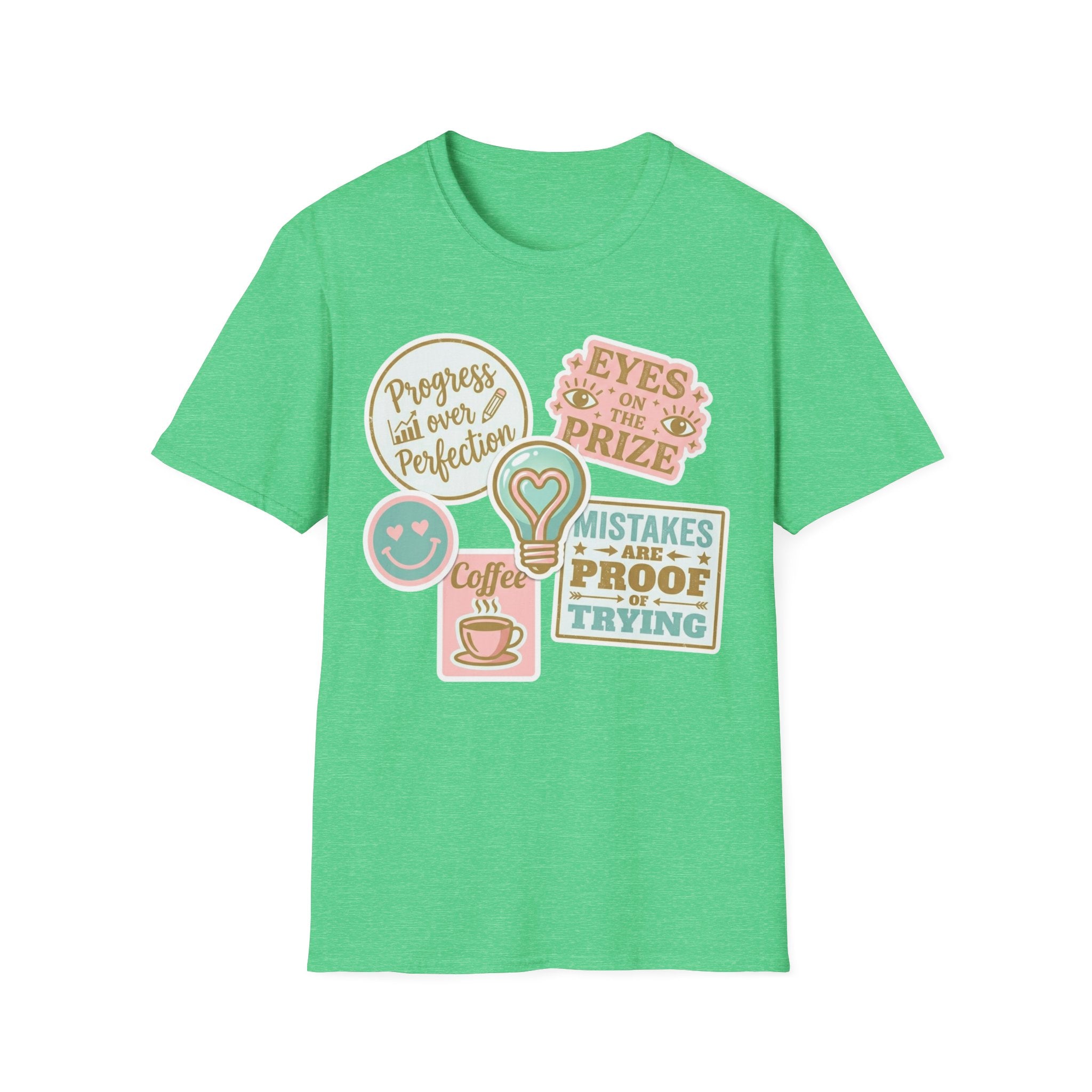 Positive Vibes T-Shirt — 'Mistakes Are Proof I'm Trying' Motivational Graphic Tee