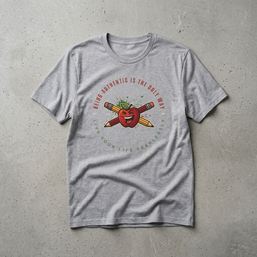 "Being Authentic Is The Only Way" Apple T-Shirt — Graphic Tee