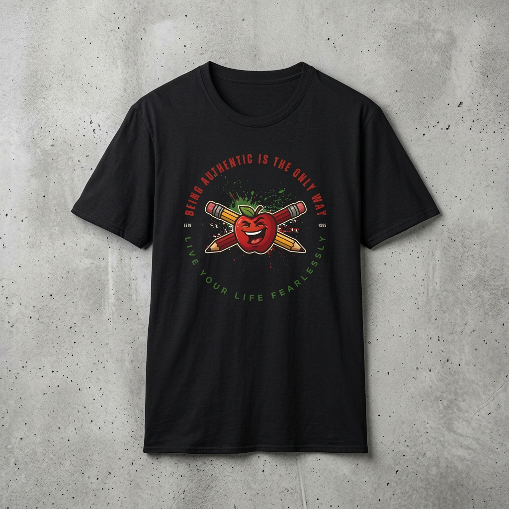 "Being Authentic Is The Only Way" Apple T-Shirt — Graphic Tee